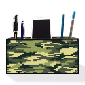 Mobile Phone Stand Pen Desk Organizer for Office - 8 Bit Camo