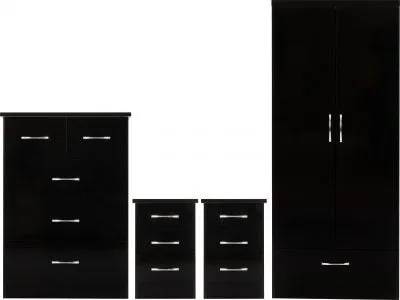 Nevada 2 Door 1 Drawer Wardrobe Bedroom Set