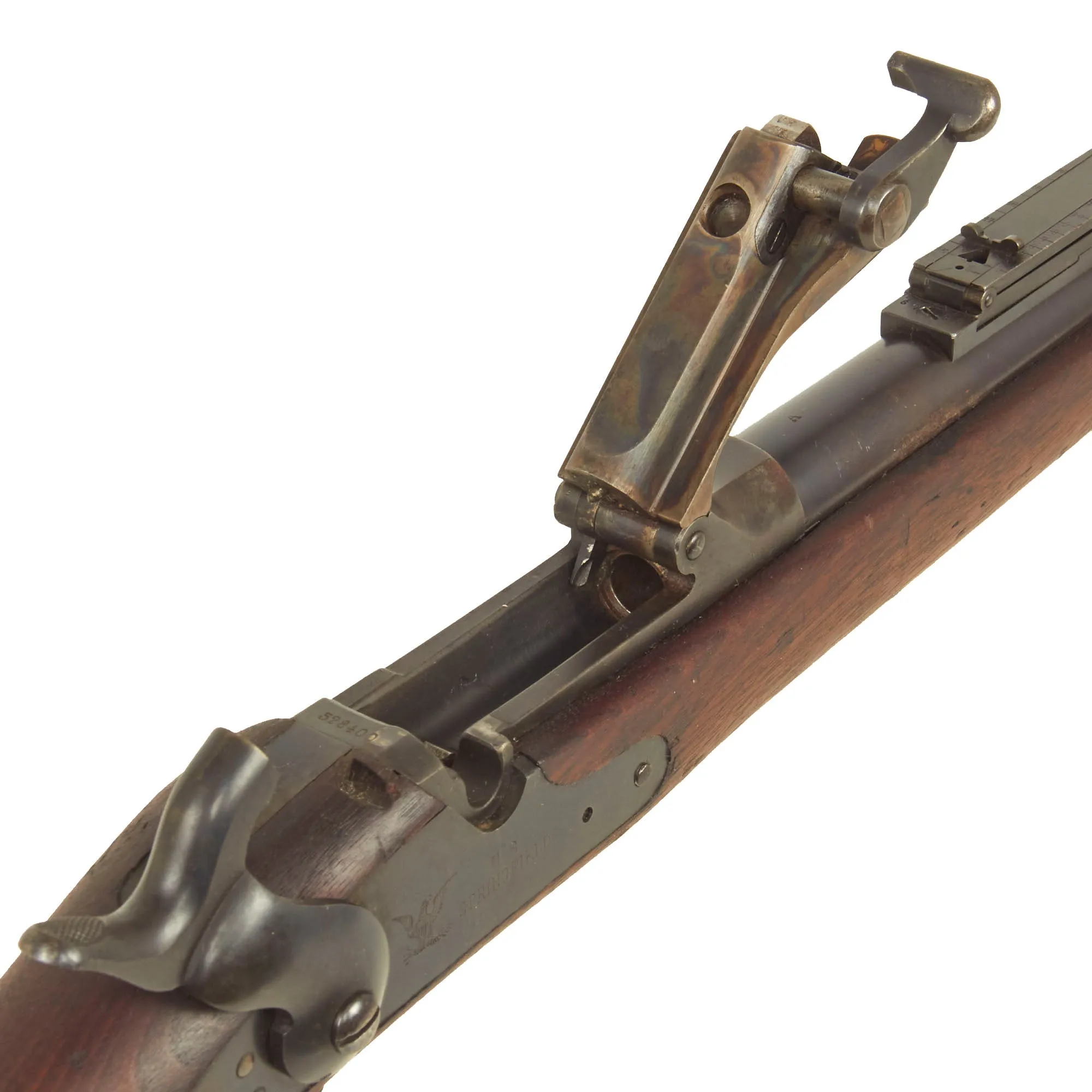 Original Excellent U.S. Springfield Trapdoor Model 1884 Round Rod Bayonet Rifle made in 1891 - Serial 528400