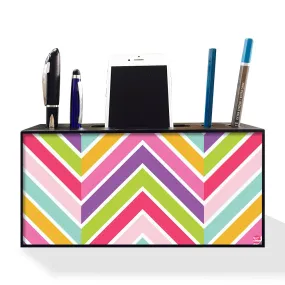 Pen Mobile Stand Holder Desk Organizer - Colorful Lines