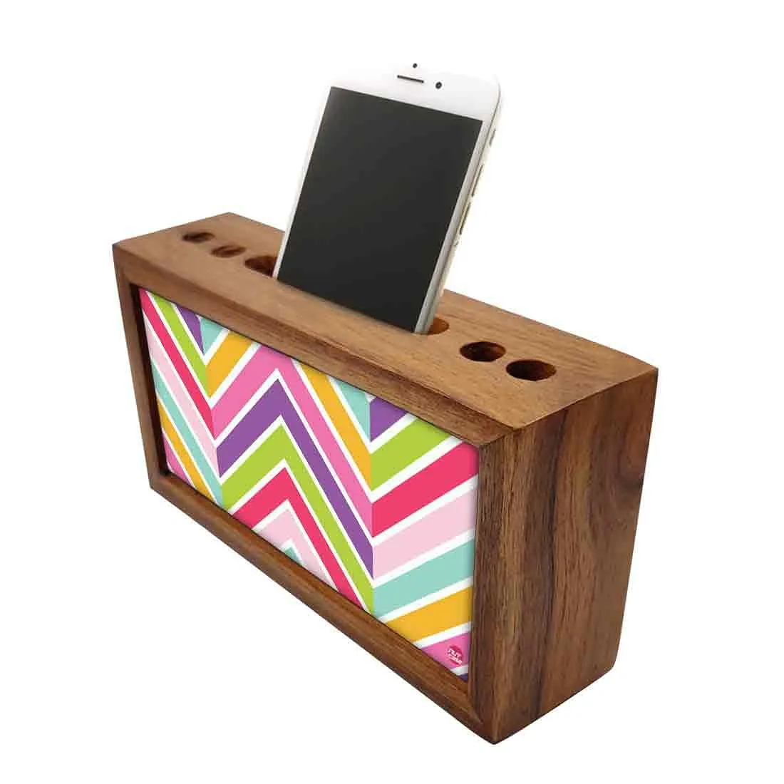 Pen Mobile Stand Holder Desk Organizer - Colorful Lines