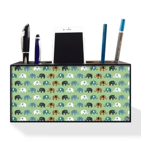 Pen Mobile Stand Holder Desk Organizer - Elephants Yellow