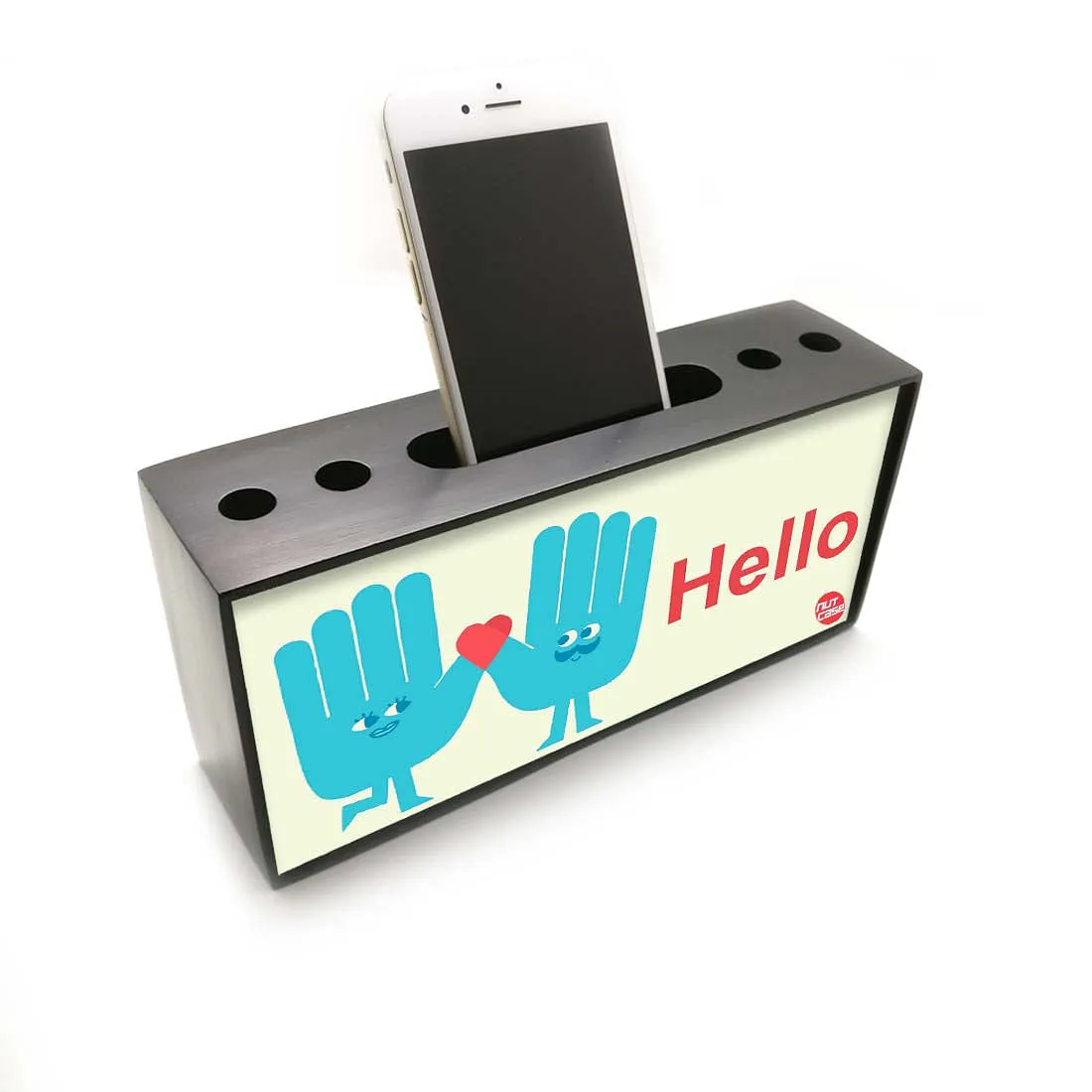 Pen Mobile Stand Holder Desk Organizer - Hello