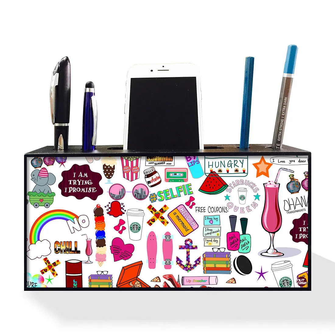 Pen Mobile Stand Holder Desk Organizer - Teen Talk