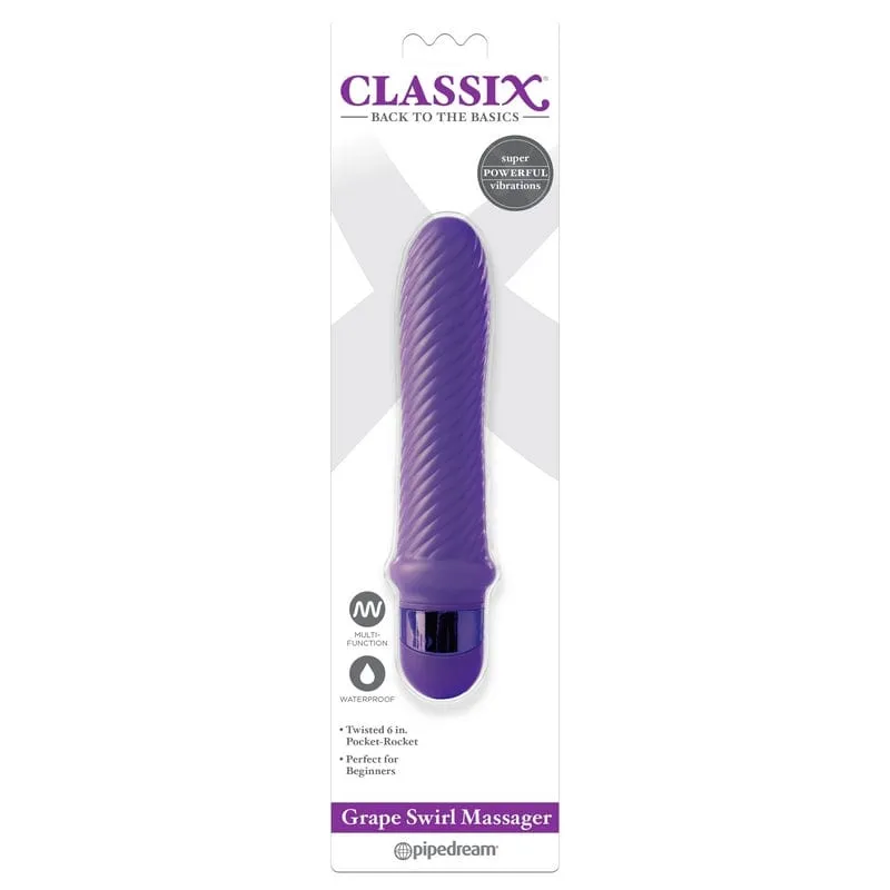 Pipedream Products Classix Grape Swirl Massager Purple