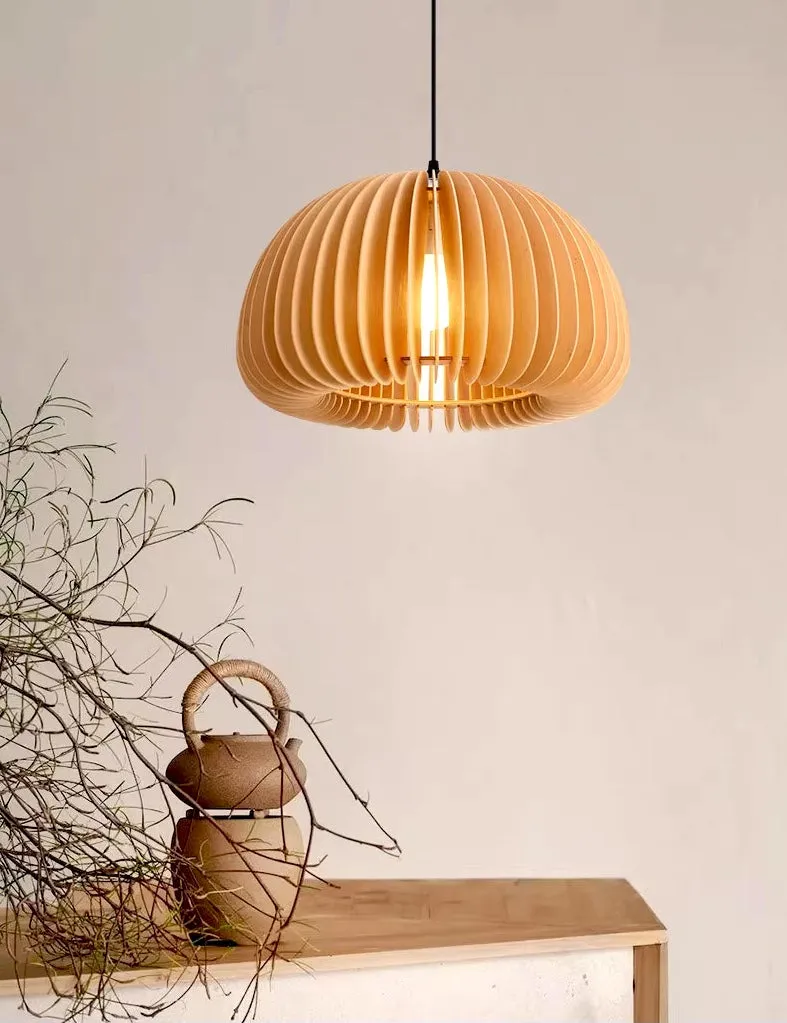 Pumpkin Modern Wood Hanging Light