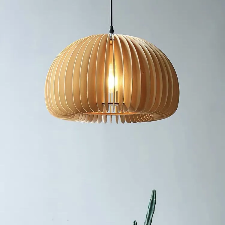 Pumpkin Modern Wood Hanging Light