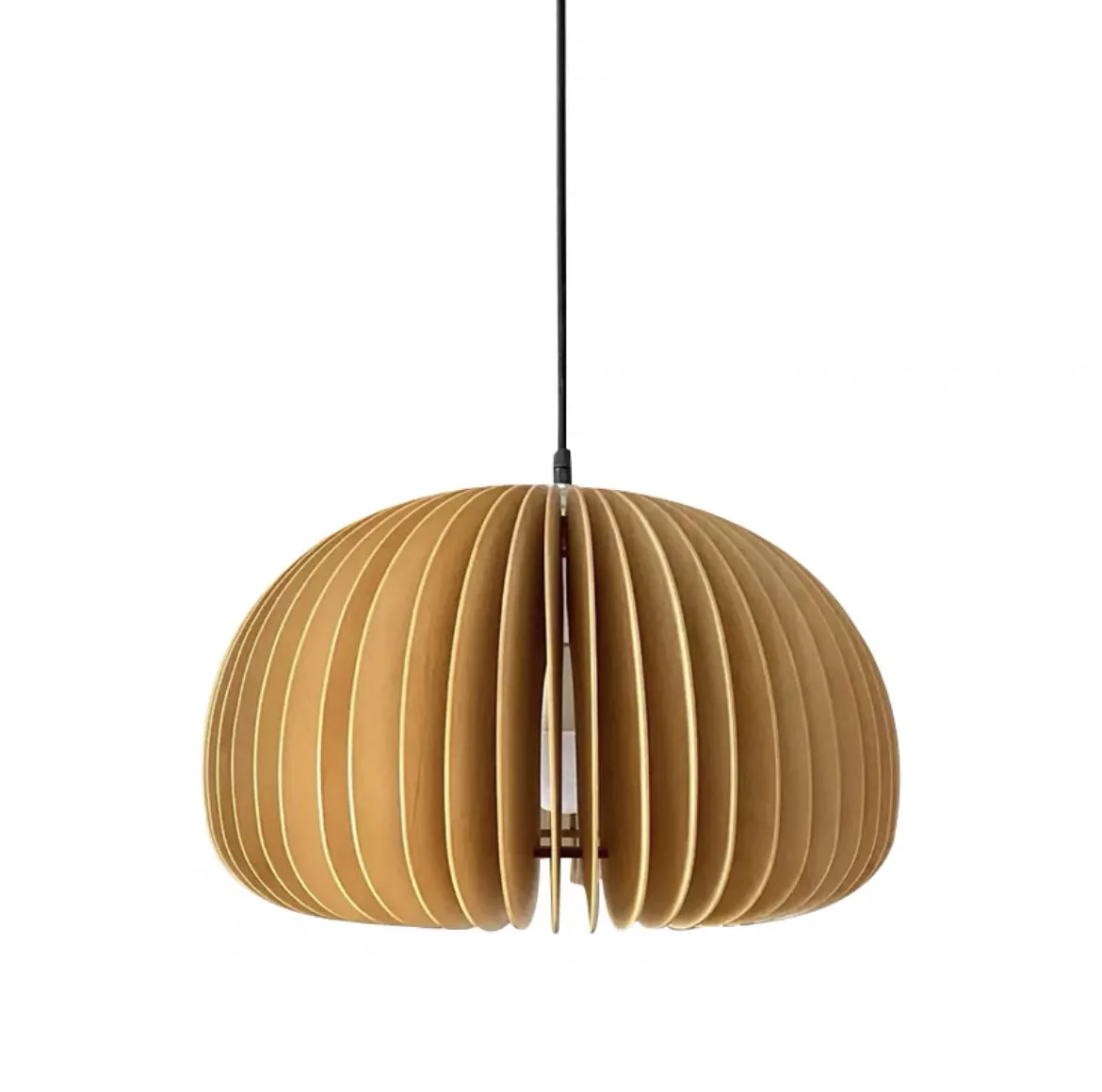 Pumpkin Modern Wood Hanging Light