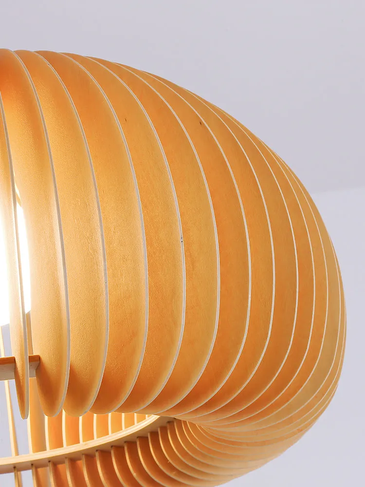 Pumpkin Modern Wood Hanging Light