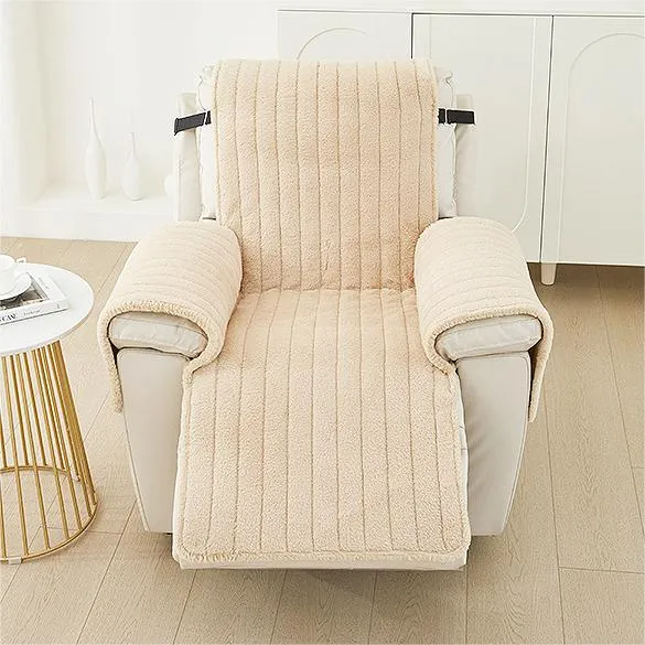 Rabbit Velvet Reclining Chair Cover Armrest Chair Covers