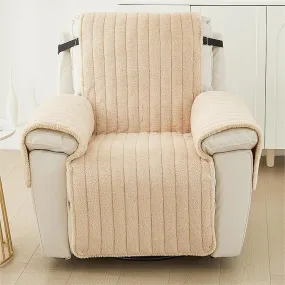 Rabbit Velvet Reclining Chair Cover Armrest Chair Covers