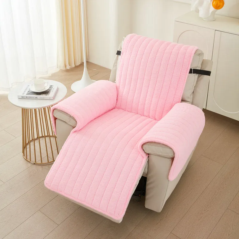 Rabbit Velvet Reclining Chair Cover Armrest Chair Covers