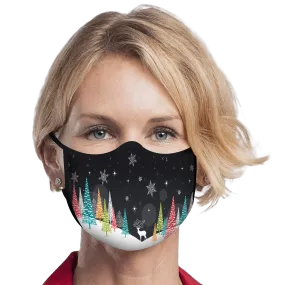 RainCaper Bright Trees on Black Reusable Fabric Face Mask