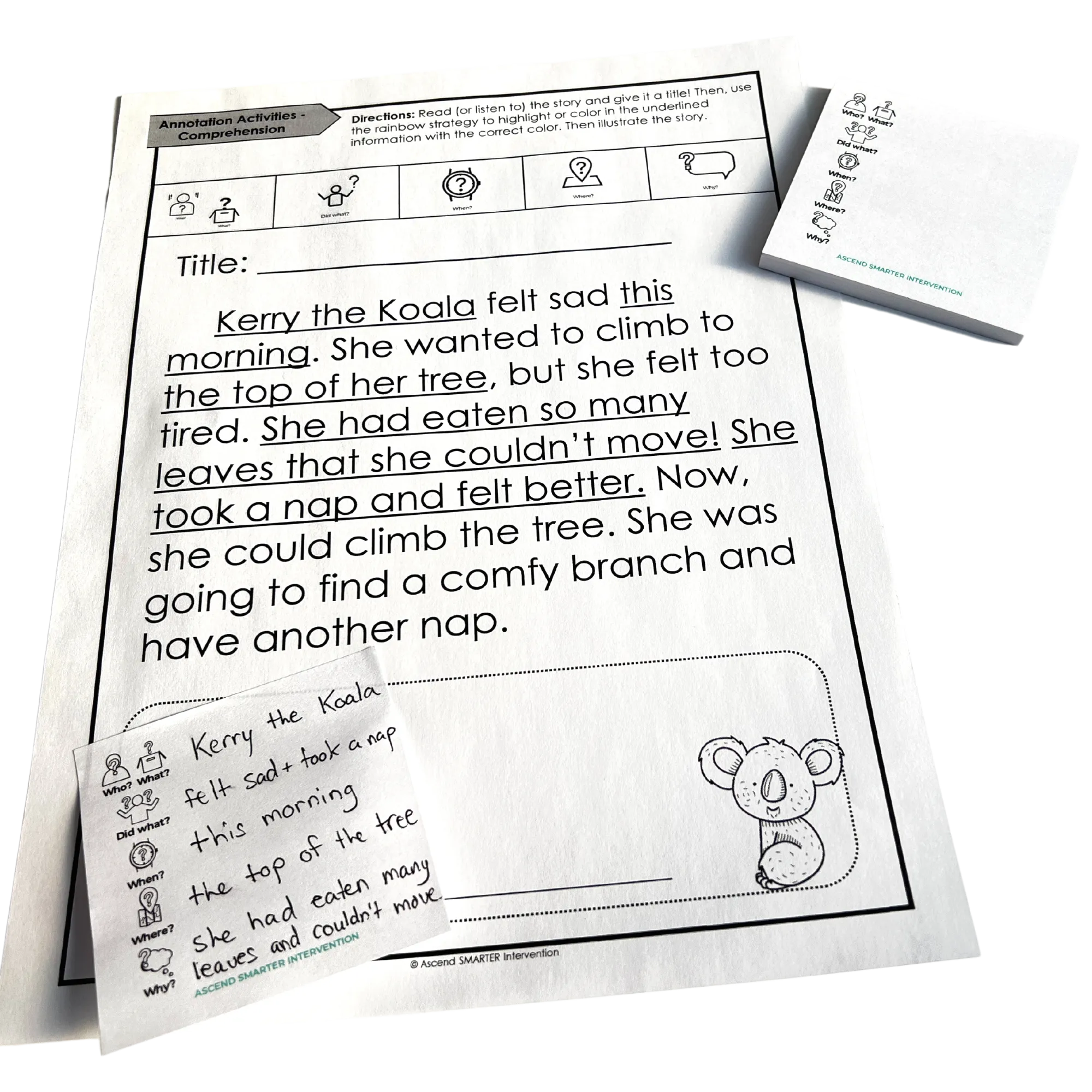 Reading Annotation Sticky Notes (Set of 5 Pads)