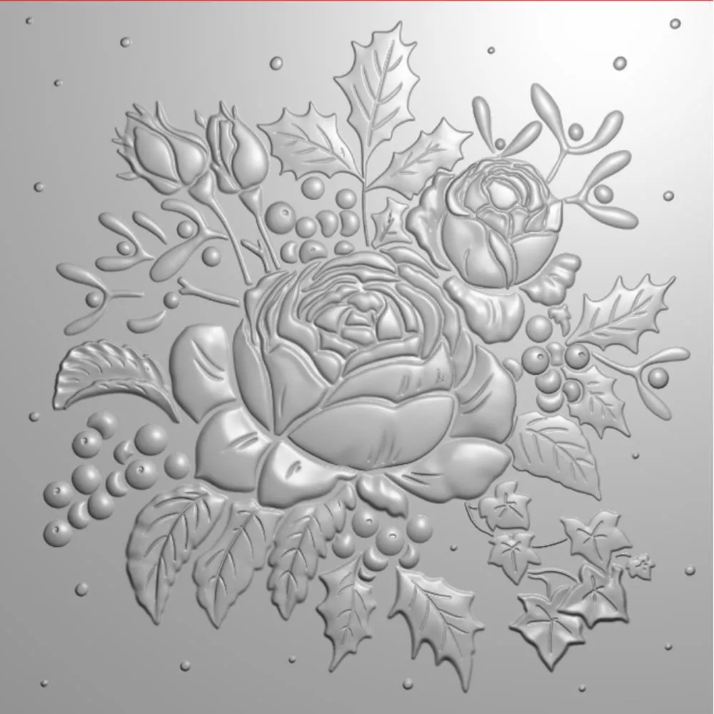 Sara Signature 3D Embossing Folder 5.5"X5.5" Christmas Roses