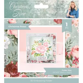 Sara Signature 3D Embossing Folder 5.5"X5.5" Christmas Roses