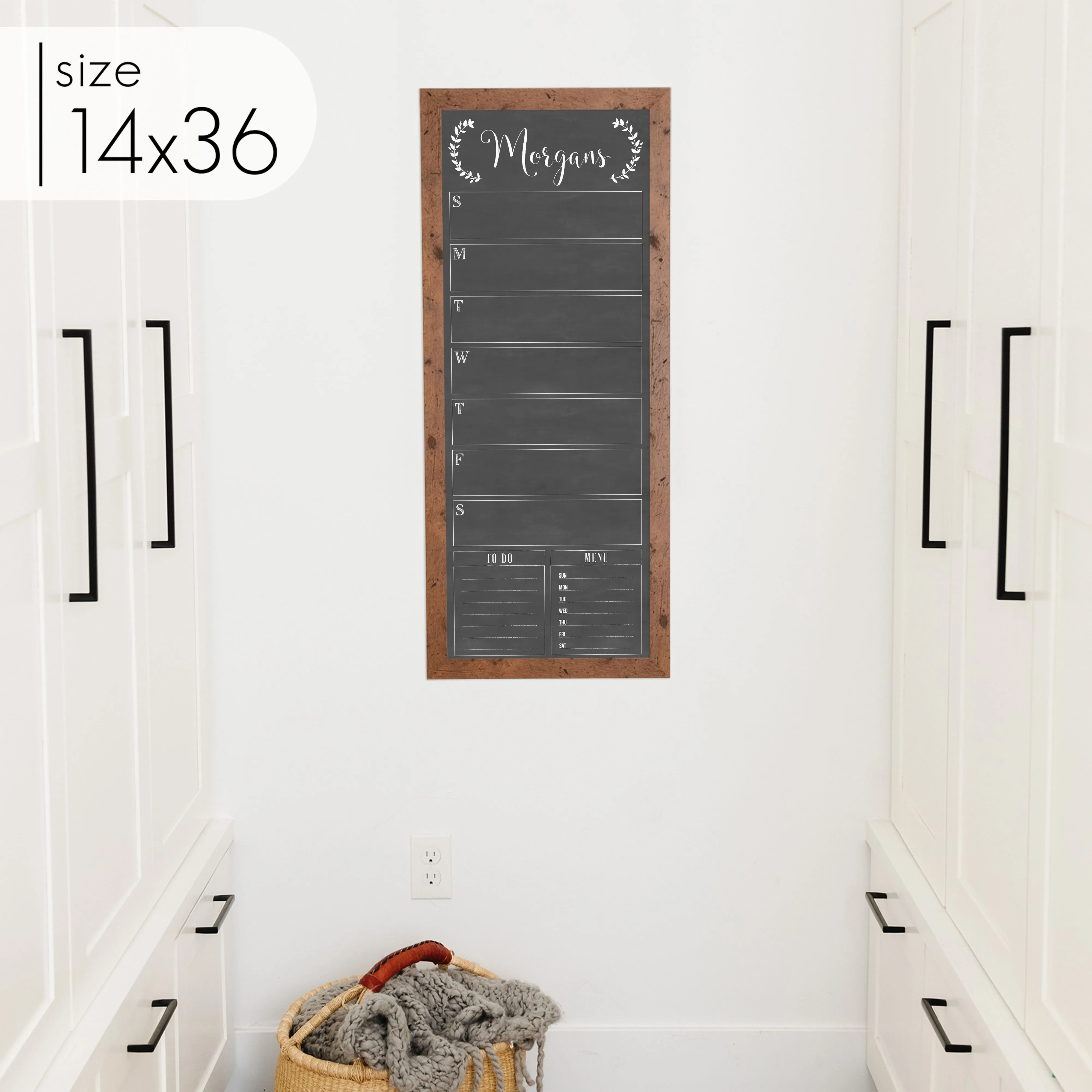 Slim Weekly Framed Chalkboard   2 sections | Vertical Eagleton