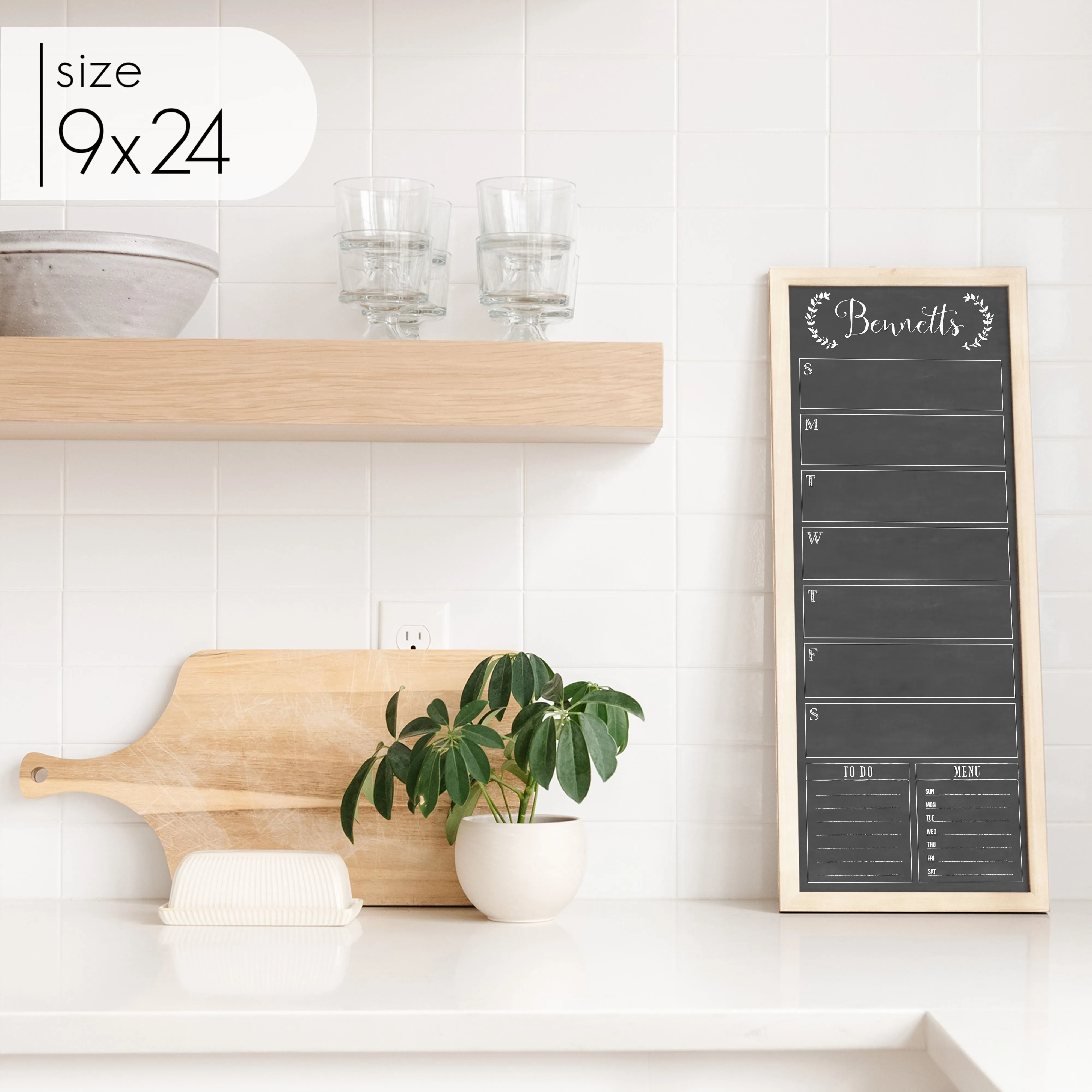 Slim Weekly Framed Chalkboard   2 sections | Vertical Eagleton