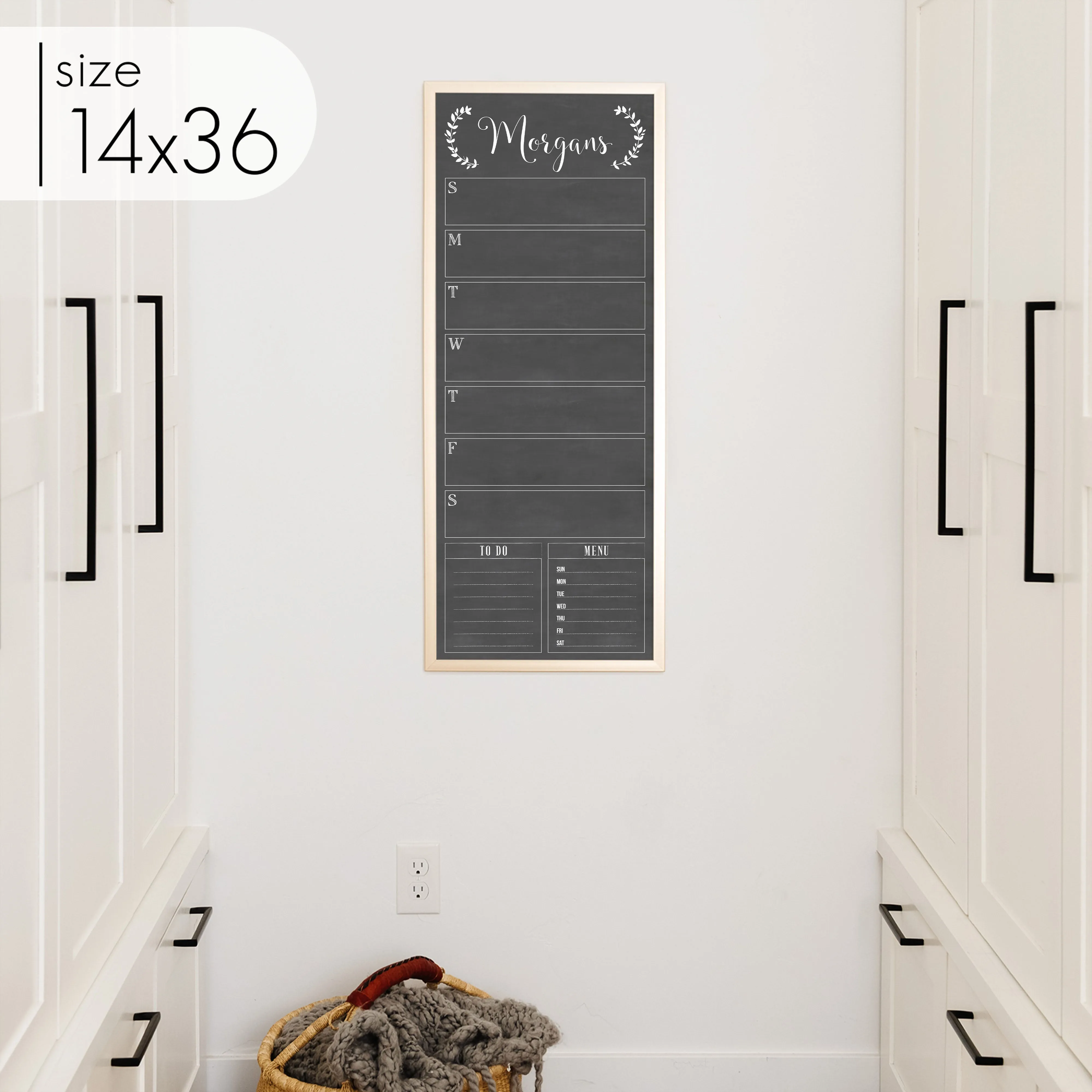 Slim Weekly Framed Chalkboard   2 sections | Vertical Eagleton