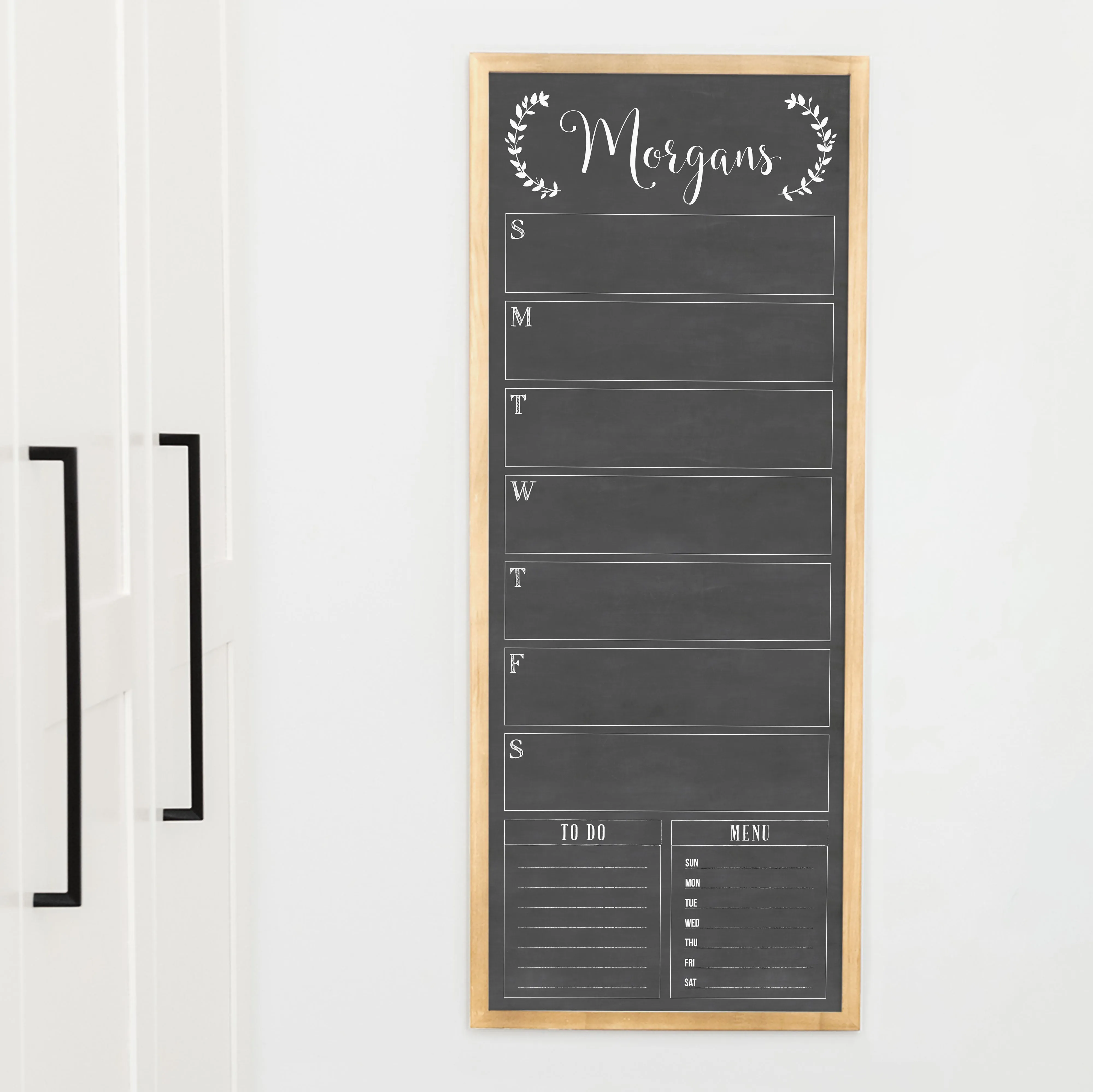 Slim Weekly Framed Chalkboard   2 sections | Vertical Eagleton