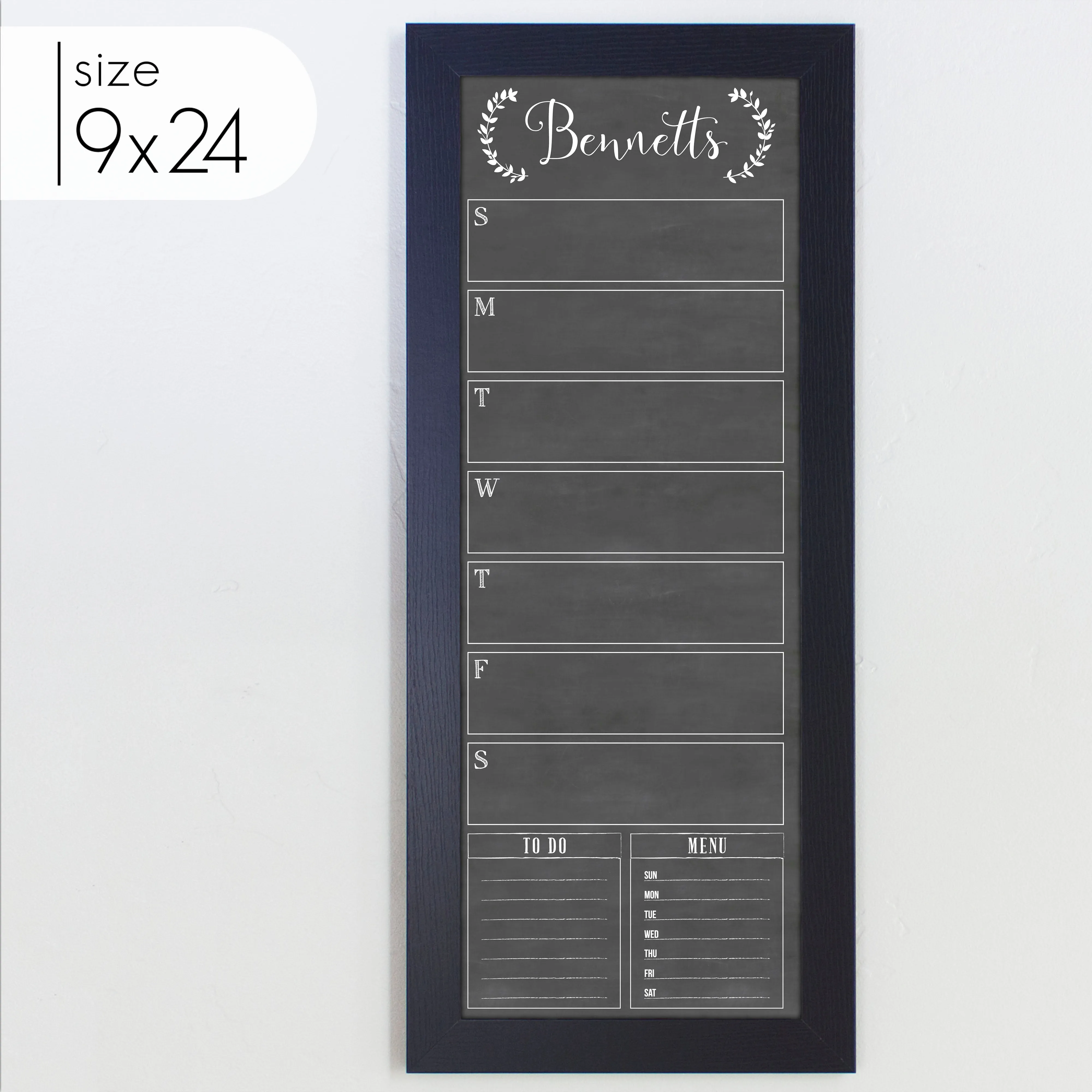 Slim Weekly Framed Chalkboard   2 sections | Vertical Eagleton