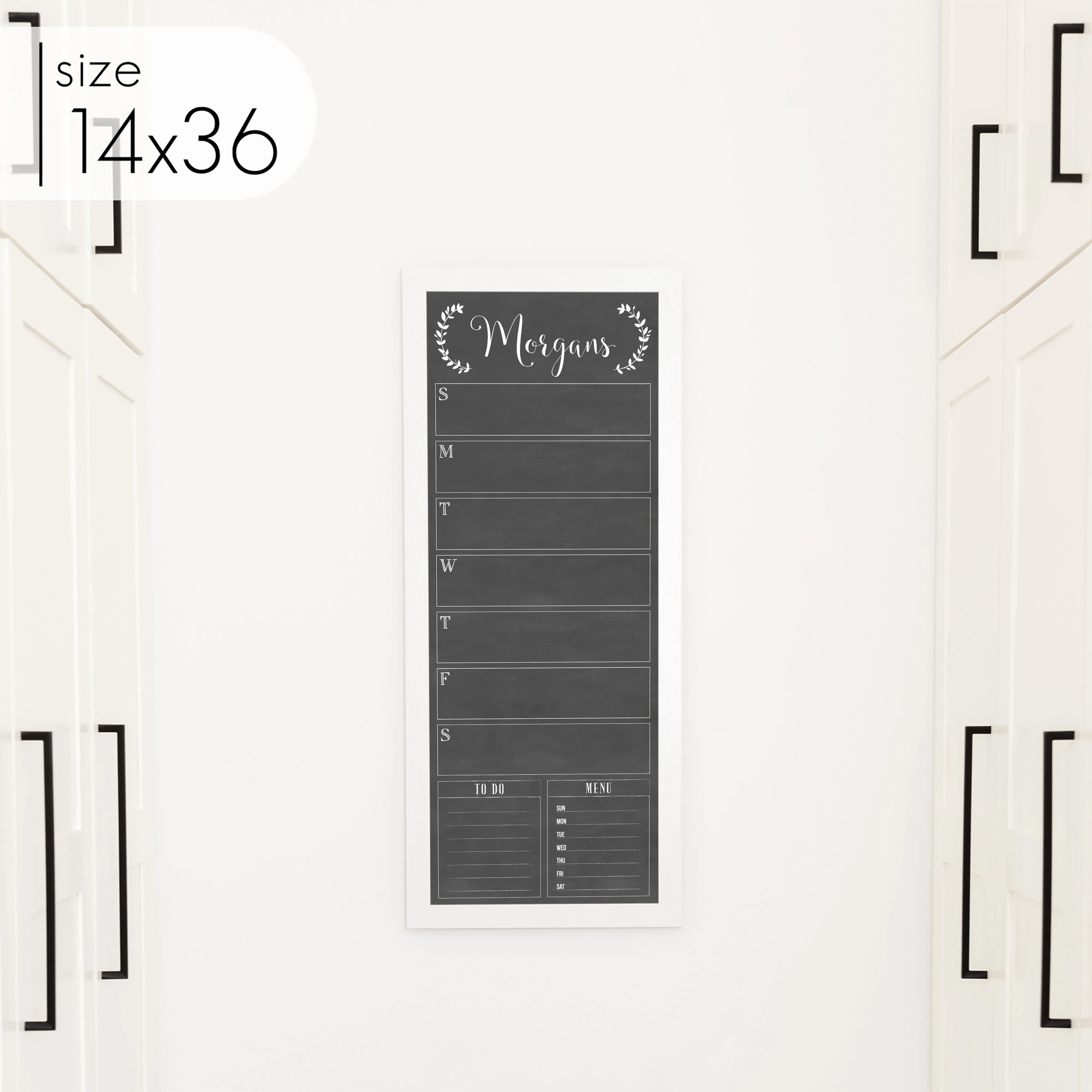 Slim Weekly Framed Chalkboard   2 sections | Vertical Eagleton