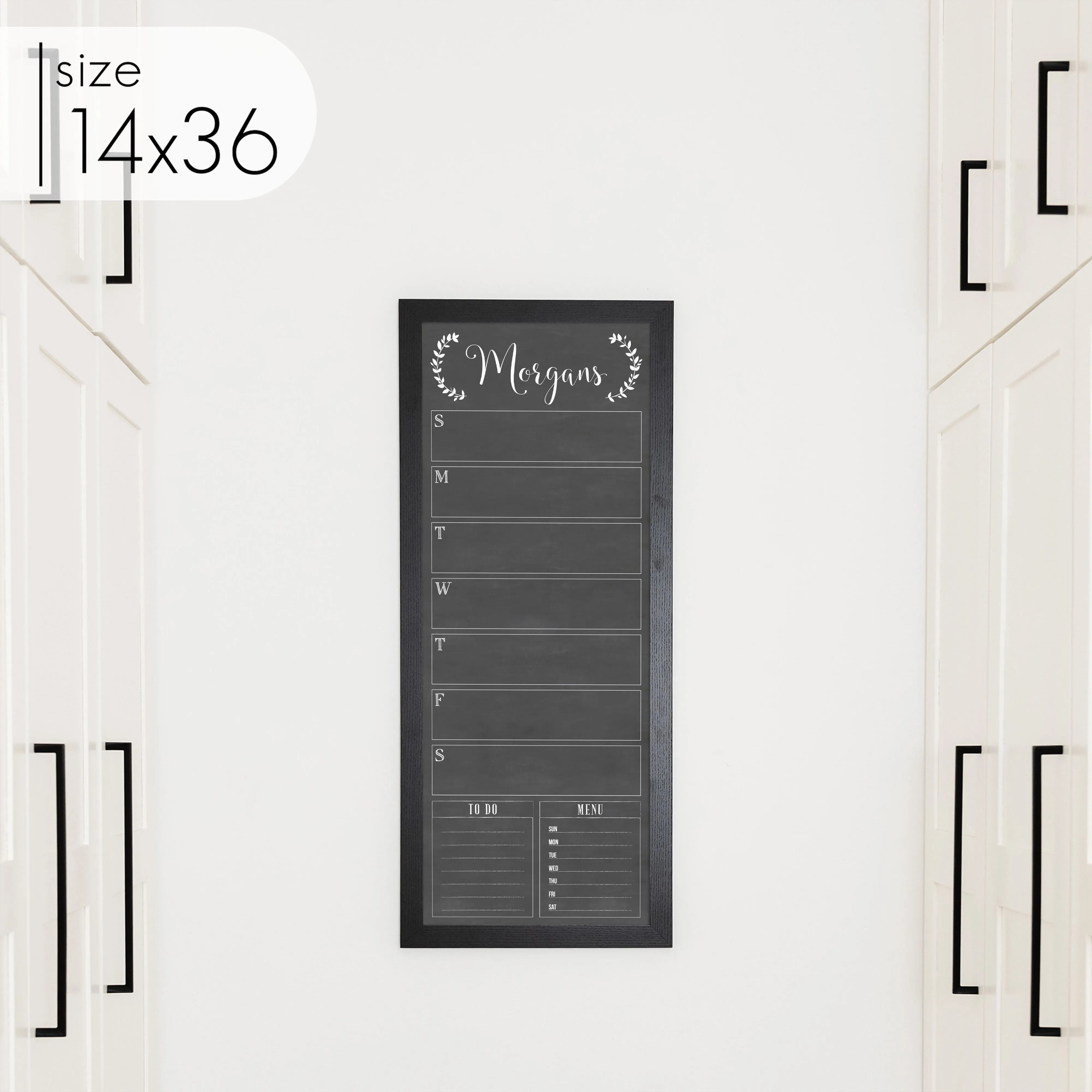 Slim Weekly Framed Chalkboard   2 sections | Vertical Eagleton