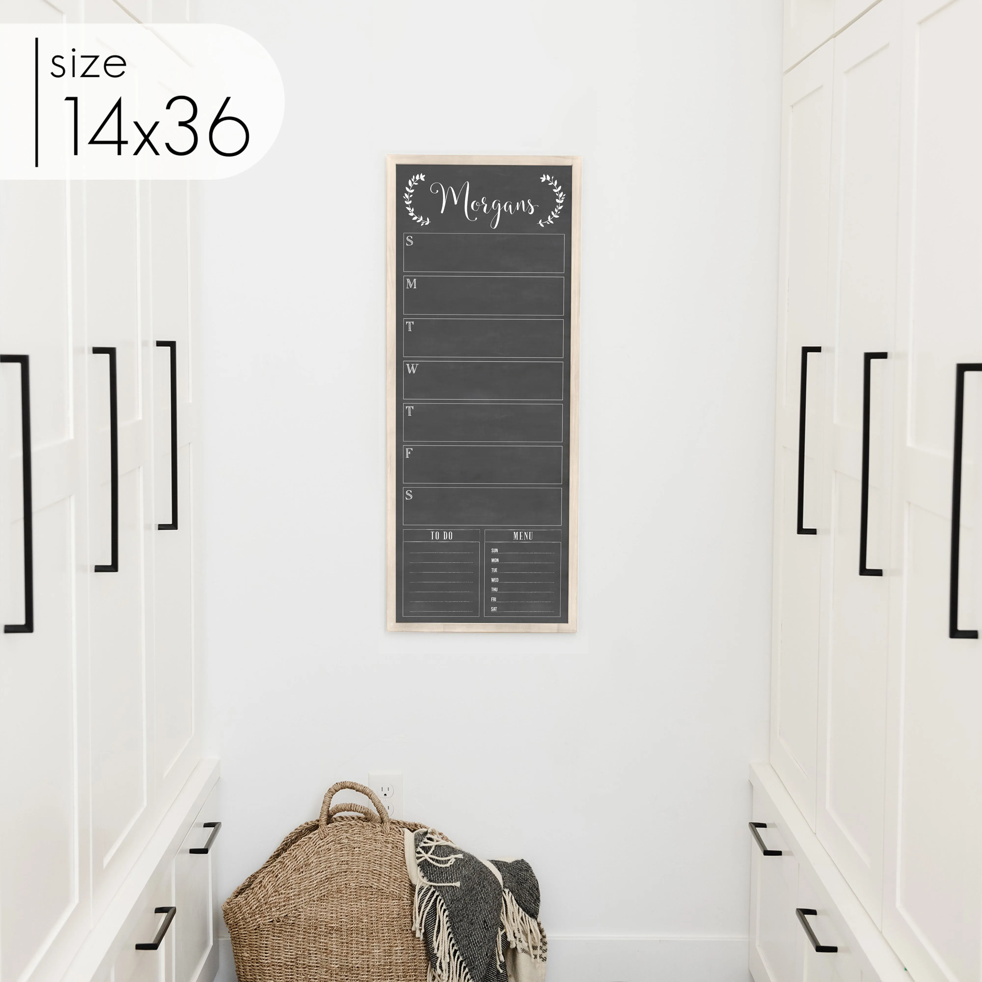 Slim Weekly Framed Chalkboard   2 sections | Vertical Eagleton