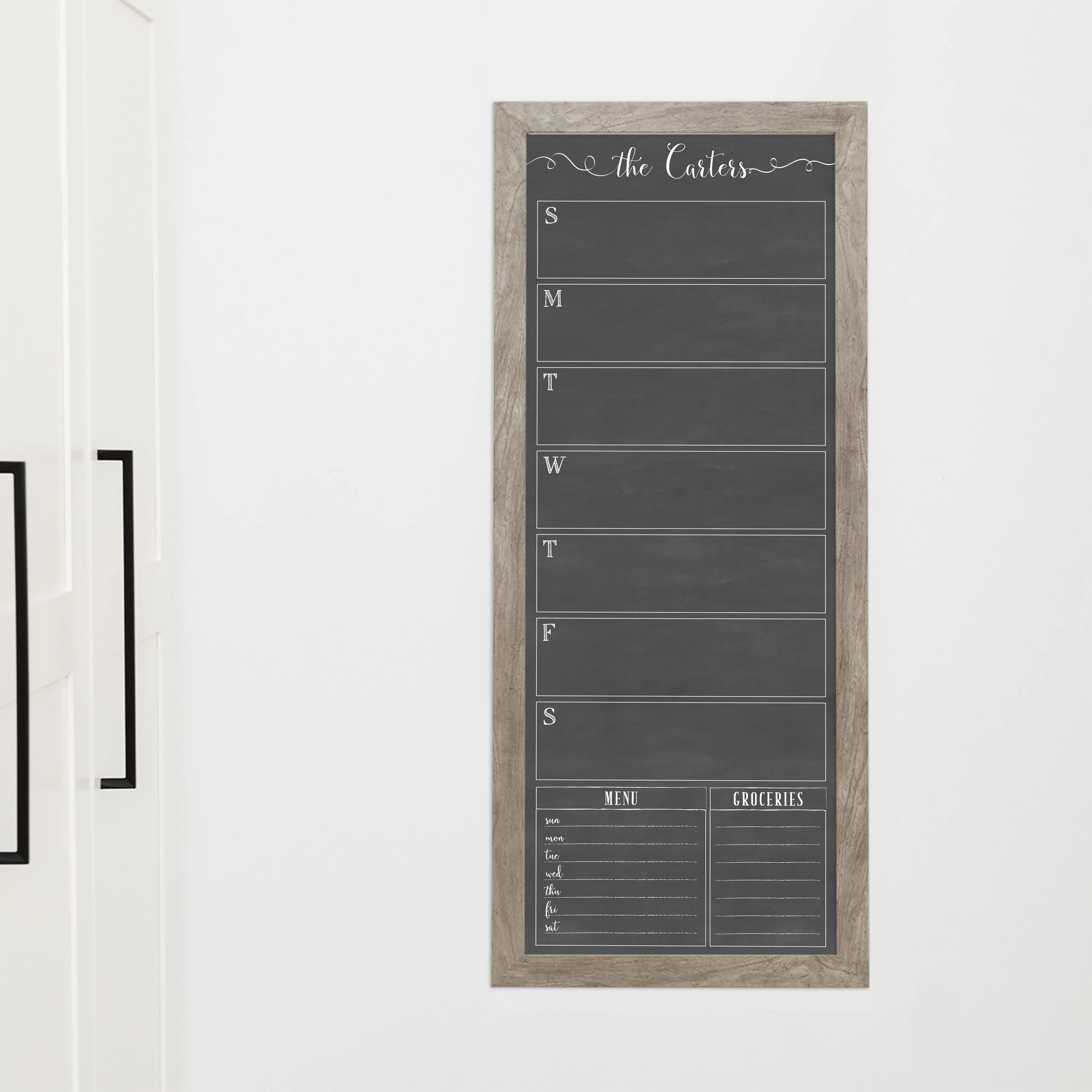 Slim Weekly Framed Chalkboard   2 sections | Vertical Knope