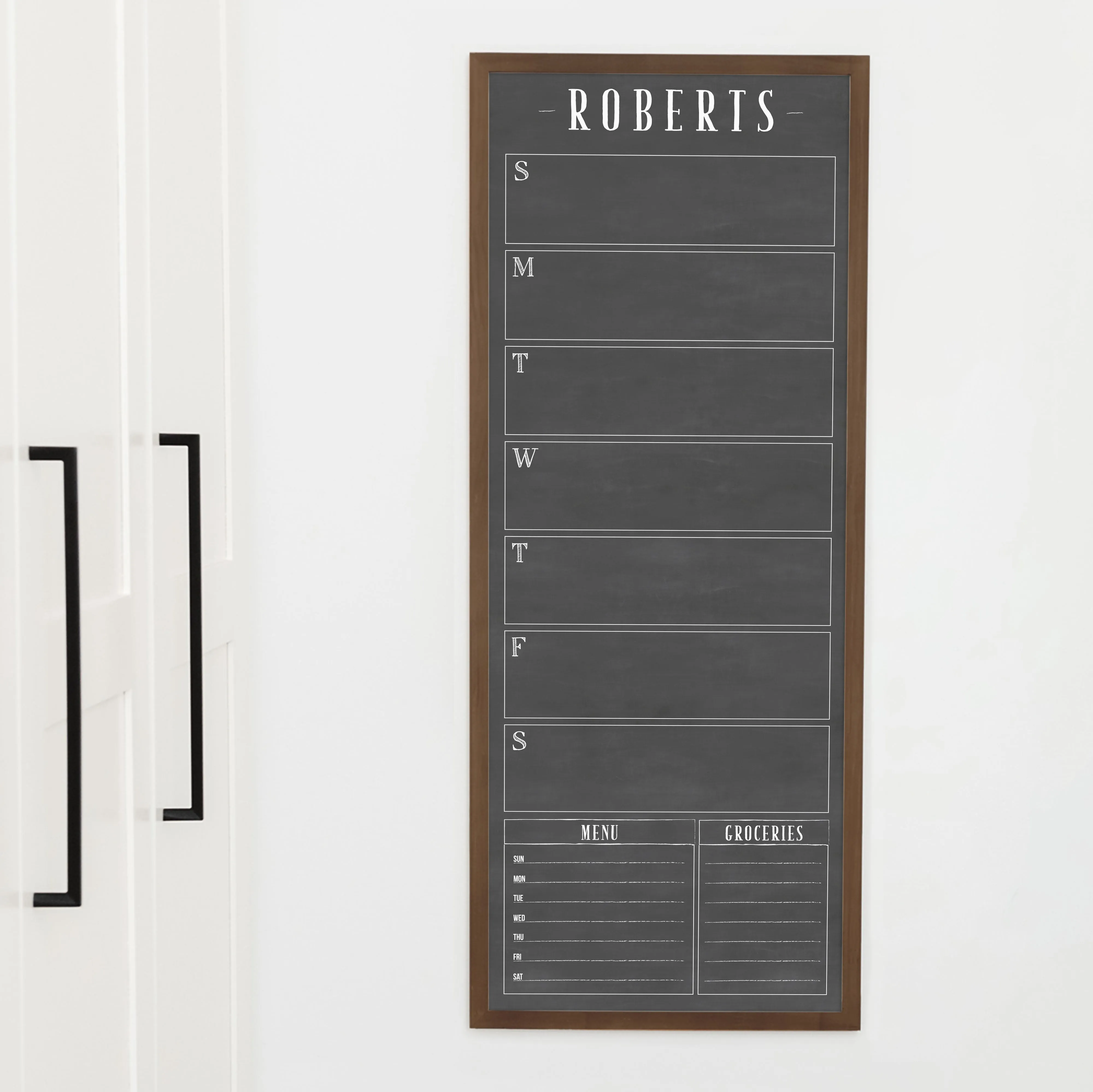 Slim Weekly Framed Chalkboard   2 sections | Vertical Swanson