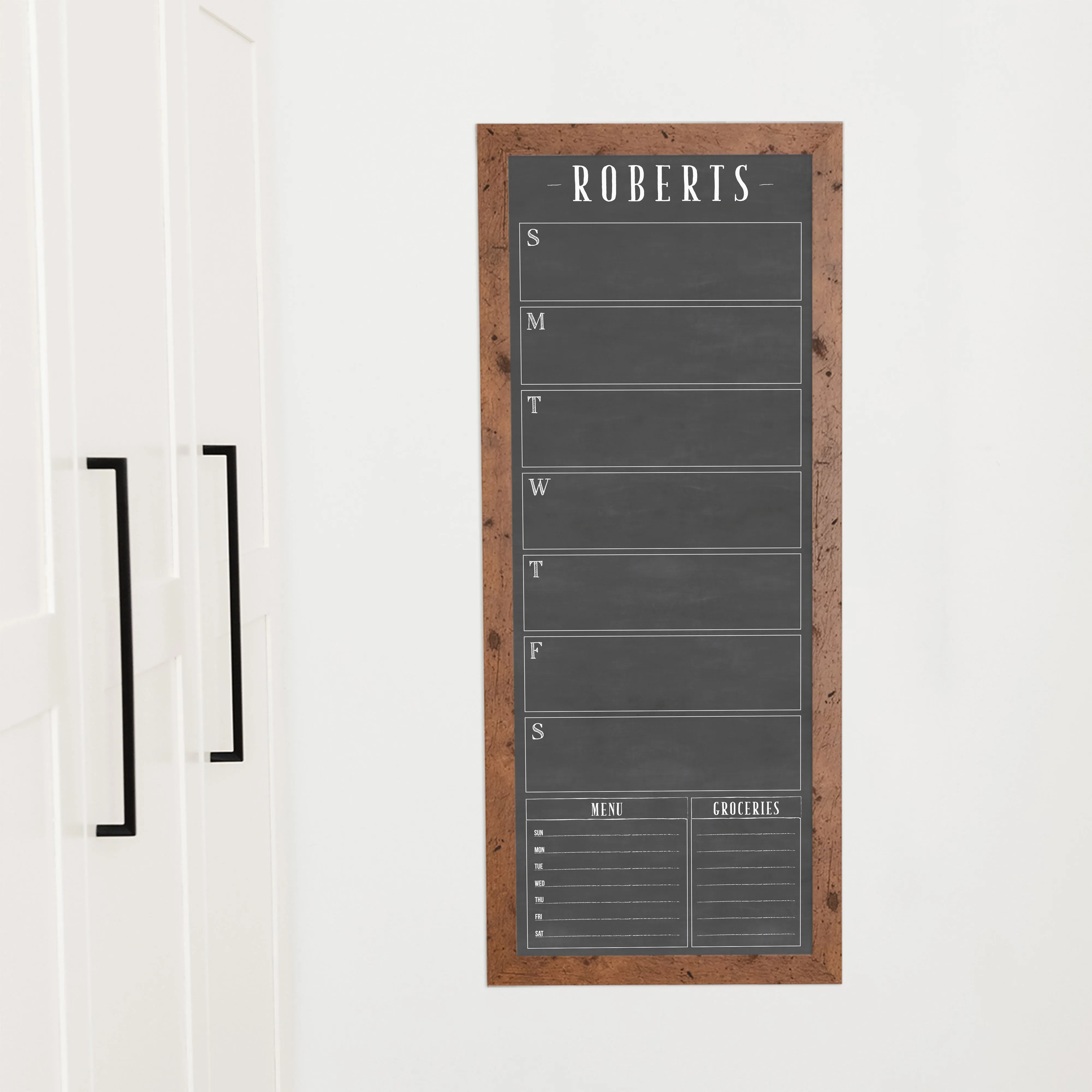 Slim Weekly Framed Chalkboard   2 sections | Vertical Swanson