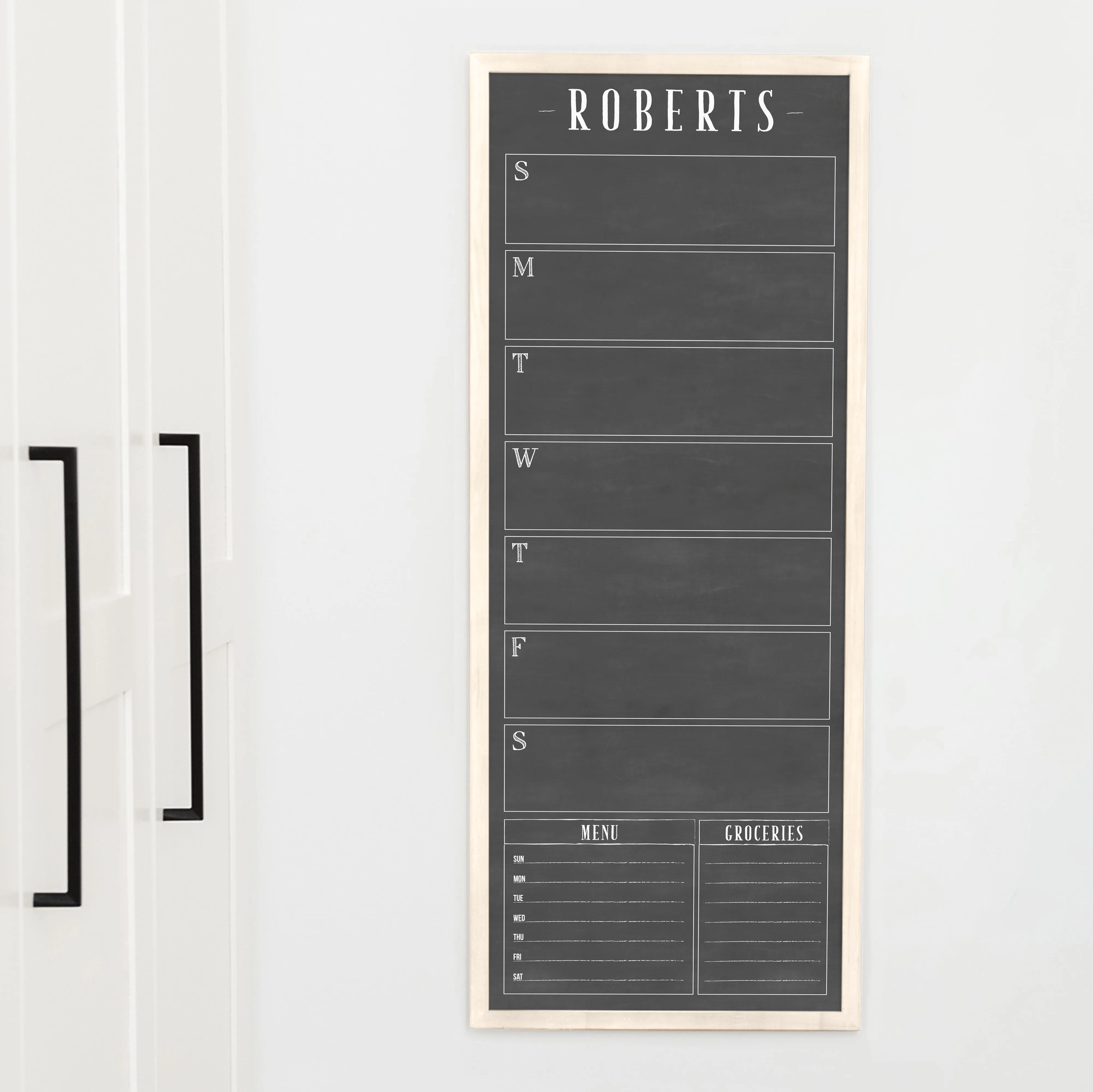 Slim Weekly Framed Chalkboard   2 sections | Vertical Swanson