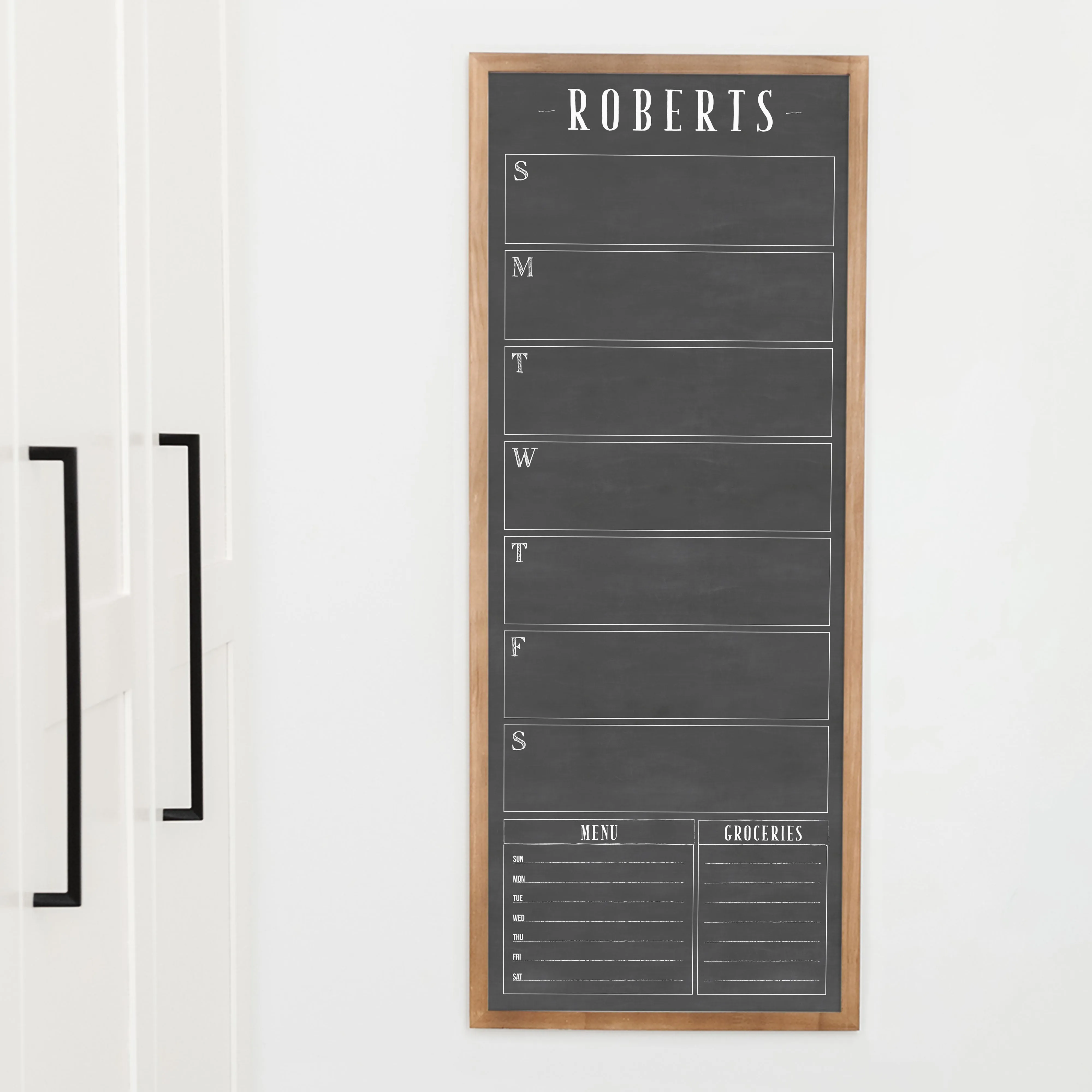 Slim Weekly Framed Chalkboard   2 sections | Vertical Swanson