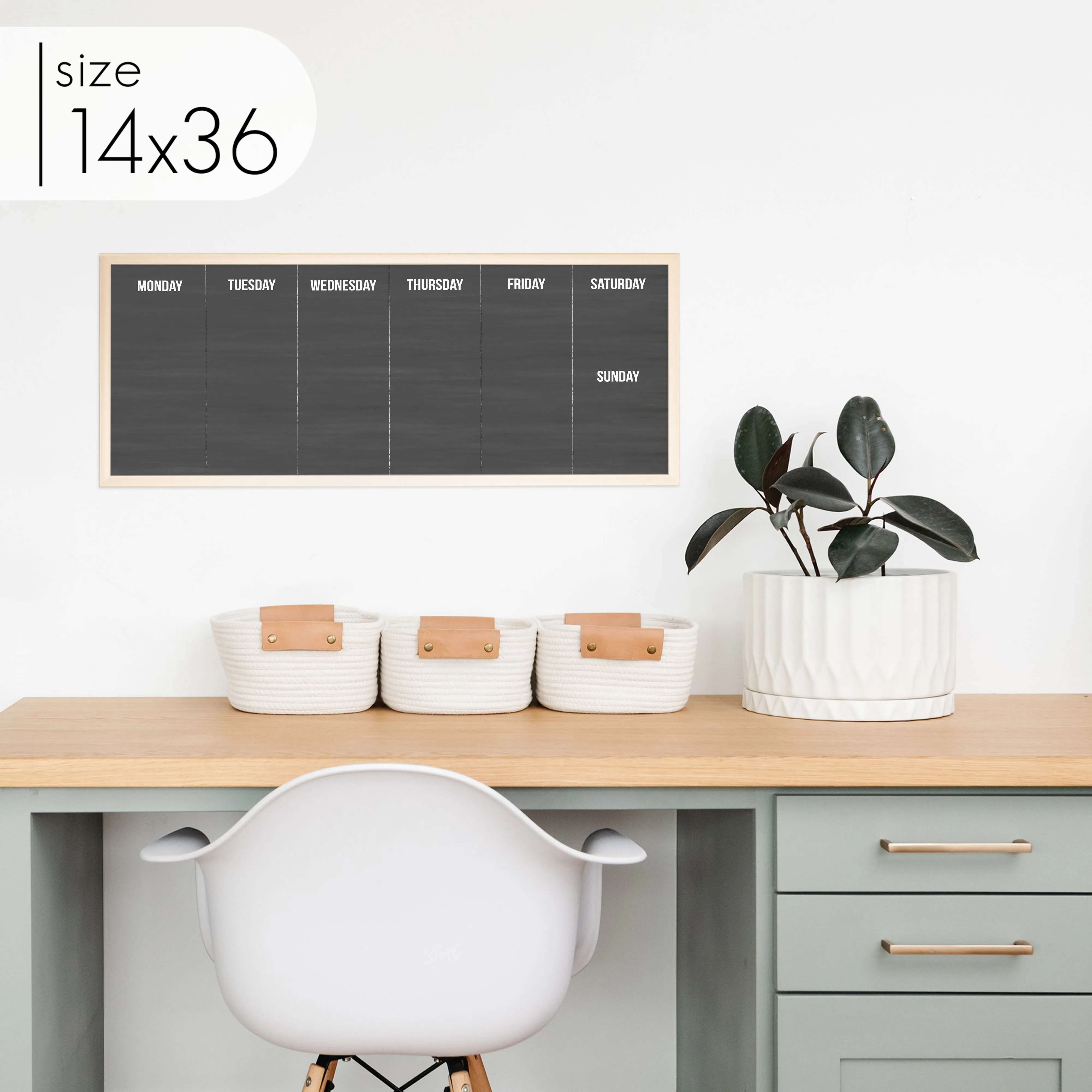 Slim Weekly Framed Chalkboard | Horizontal Dwyer