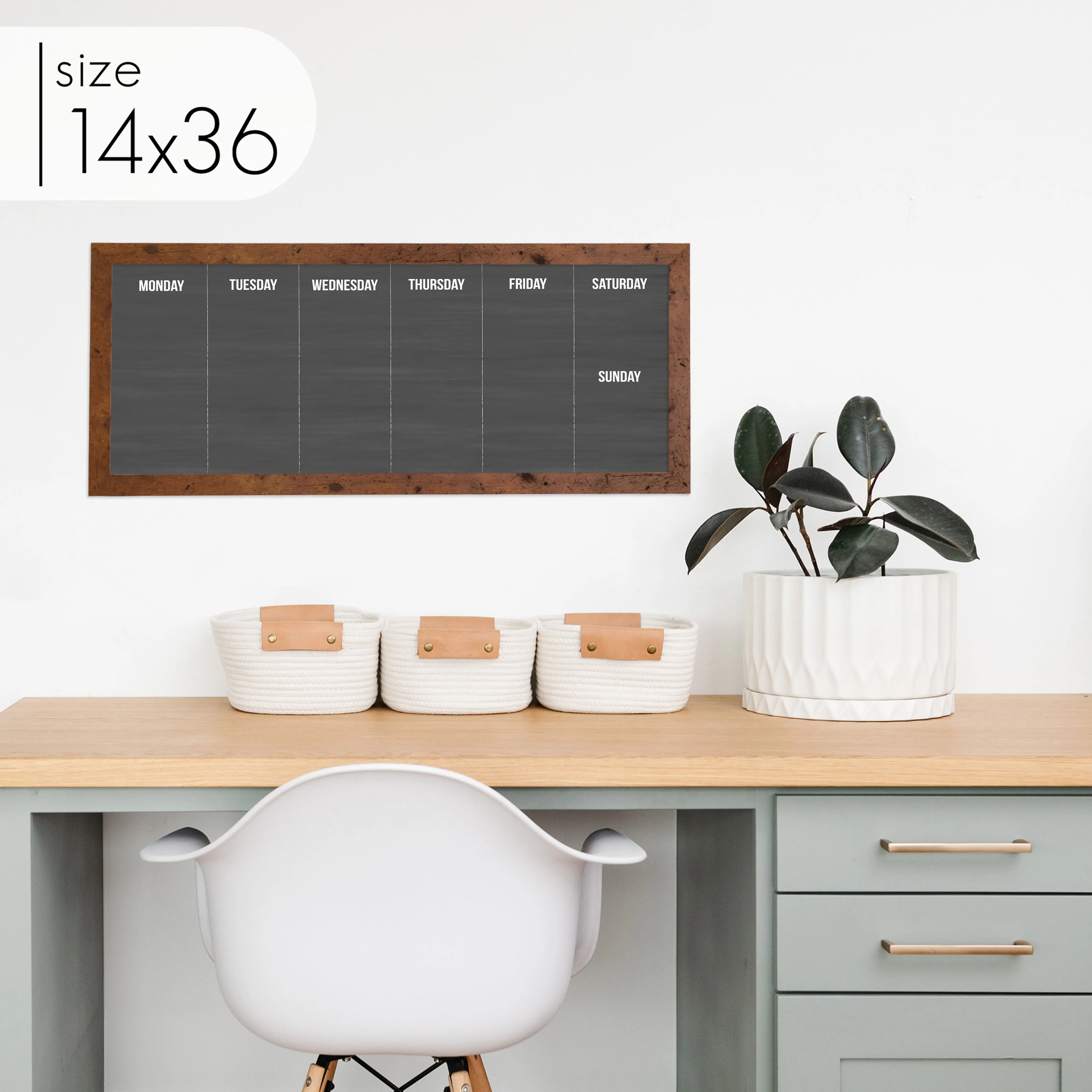 Slim Weekly Framed Chalkboard | Horizontal Dwyer