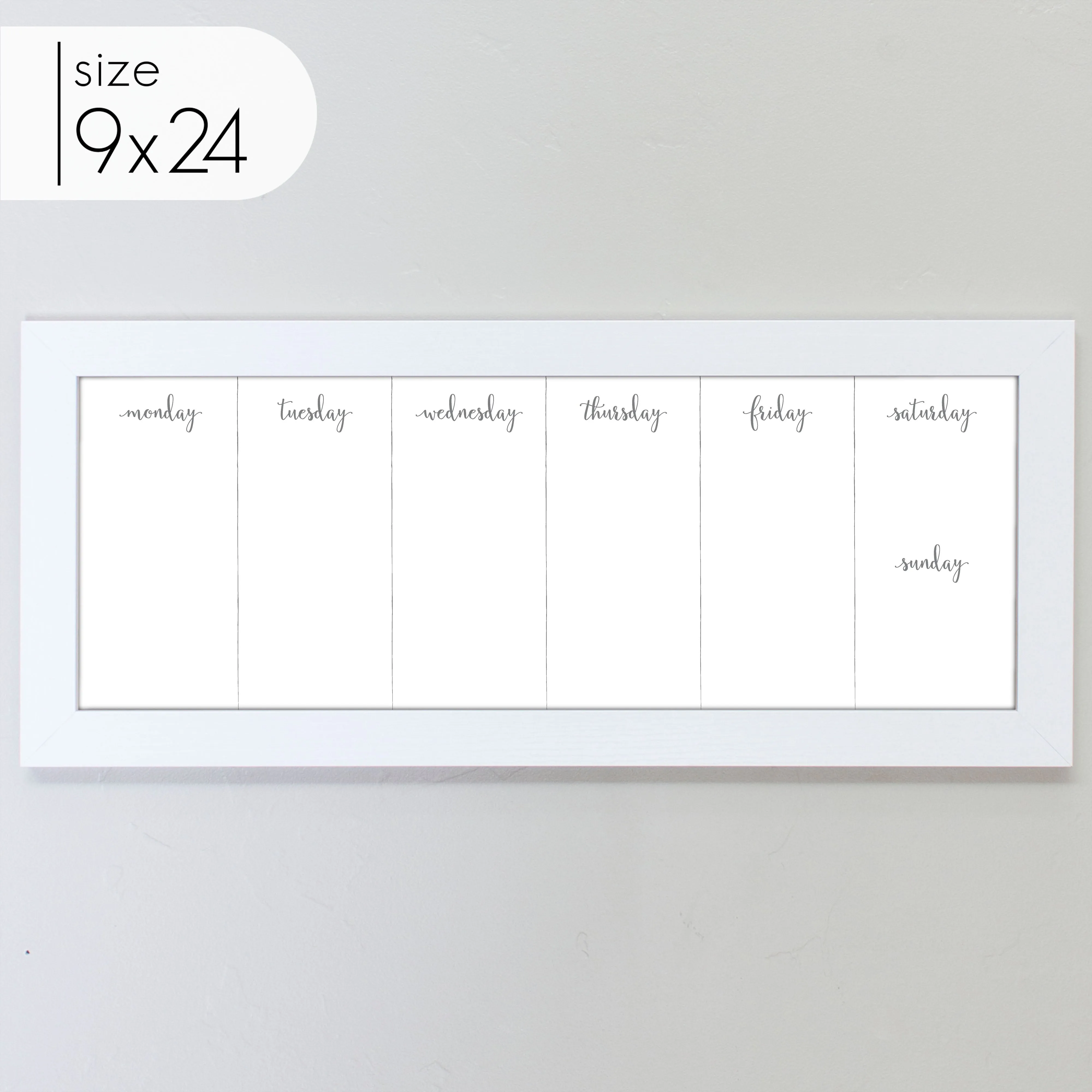 Slim Weekly Framed Whiteboard | Horizontal Knope