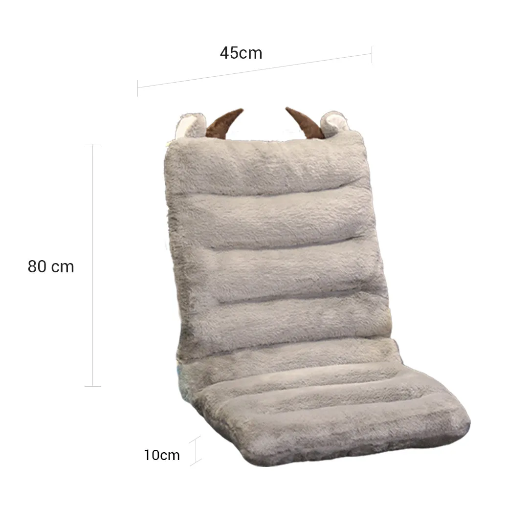 SOGA 2X Grey One Piece Siamese Cushion Office Sedentary Butt Mat Back Waist Chair Support Home Decor With Buffalo Ears