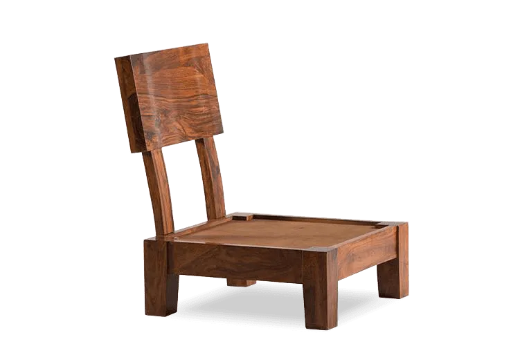 Solid Wood Curved Easy Chair