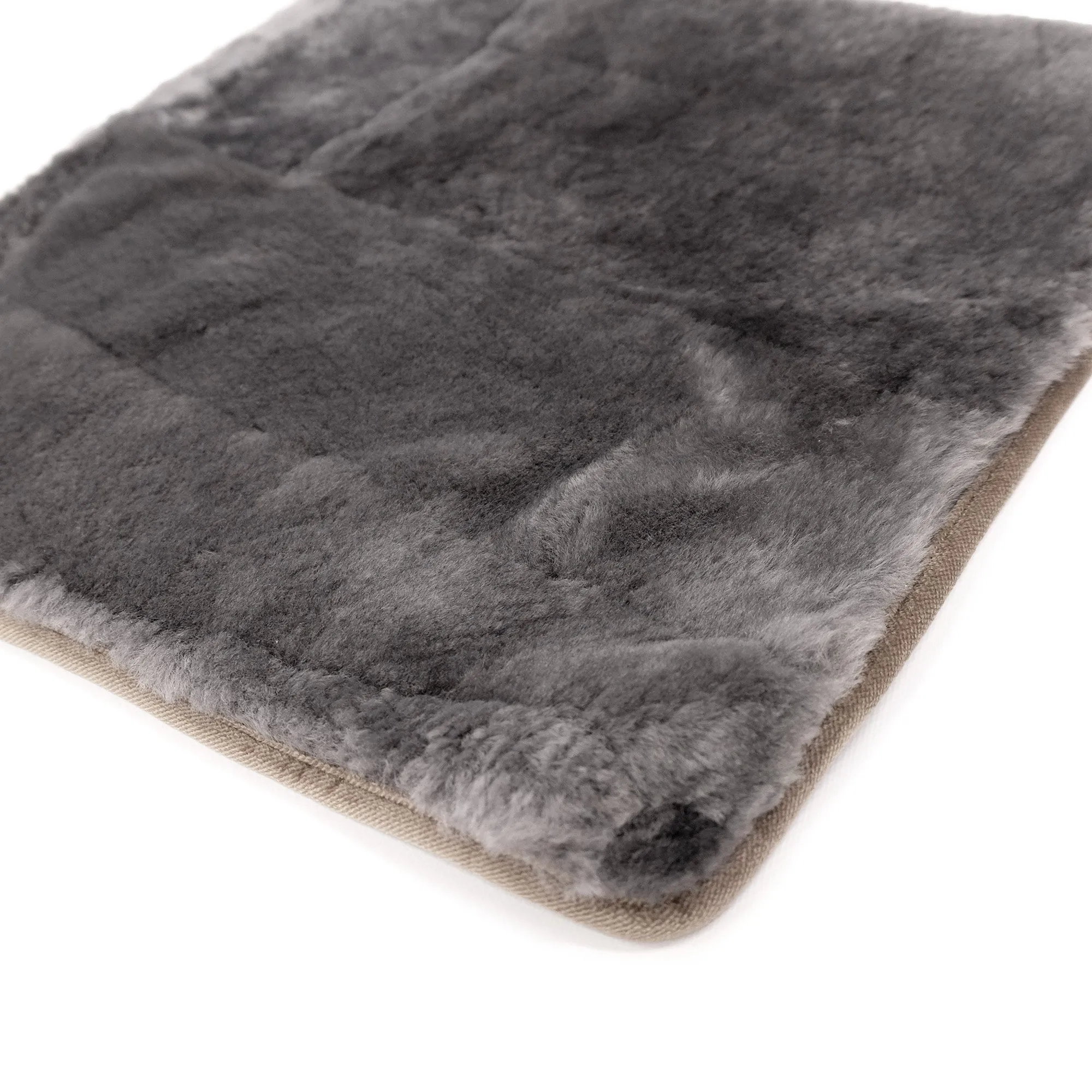 Square Sheepskin Mats - Flint Grey - Australian Merino Sheepskin Seat Mats (47 x 47cm)