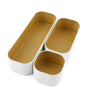 Stacking Bin 2 Inch Set of 3 Gold