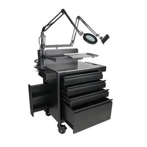 Stainless Steel Black Tattoo Workstation TA4701