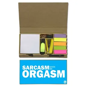 Stationery Kit Desk Organizer Memo Notepad - Sarcasm Give Me Orgasm