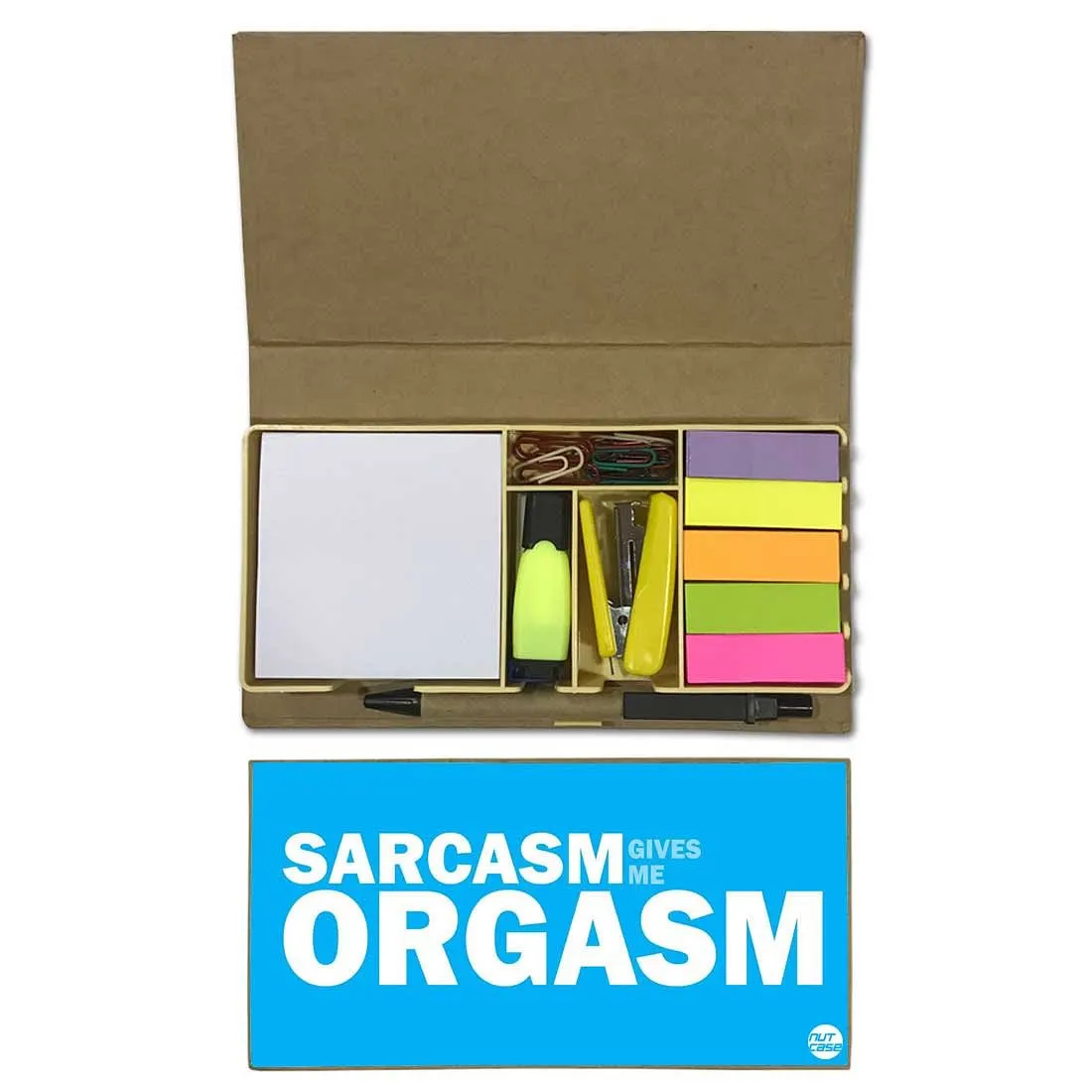 Stationery Kit Desk Organizer Memo Notepad - Sarcasm Give Me Orgasm