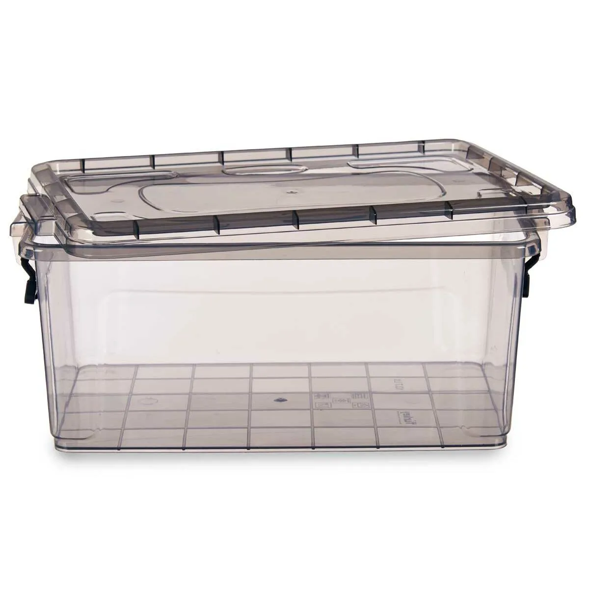 Storage Box with Lid Anthracite Plastic 13,7 L 27,5 x 18 x 42,5 cm (12 Units)