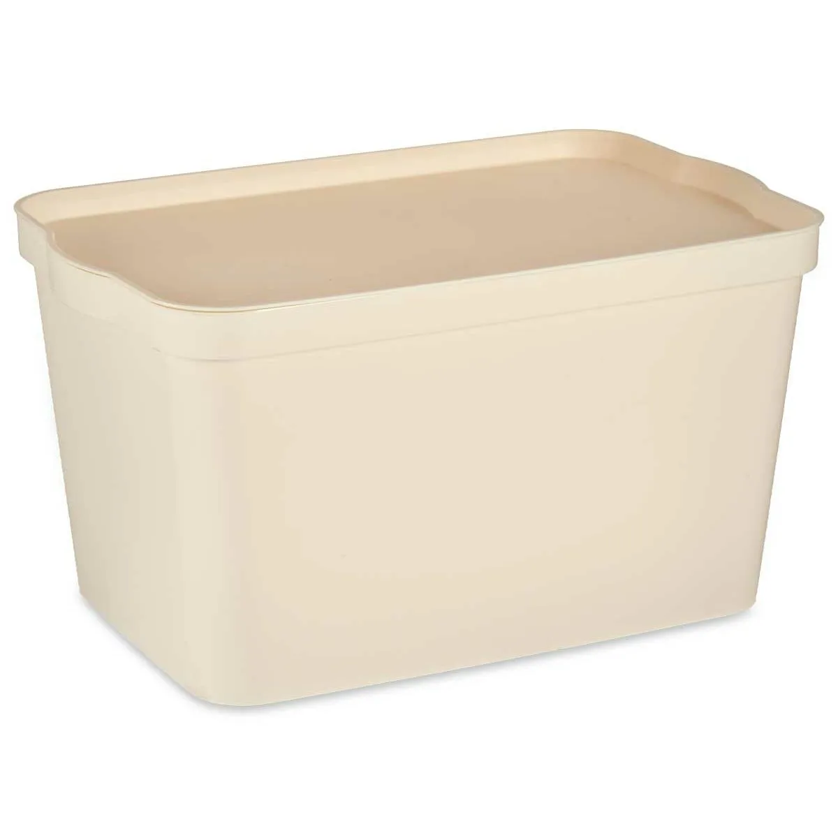 Storage Box with Lid Cream Plastic 24 L 29,3 x 24,5 x 45 cm (6 Units)