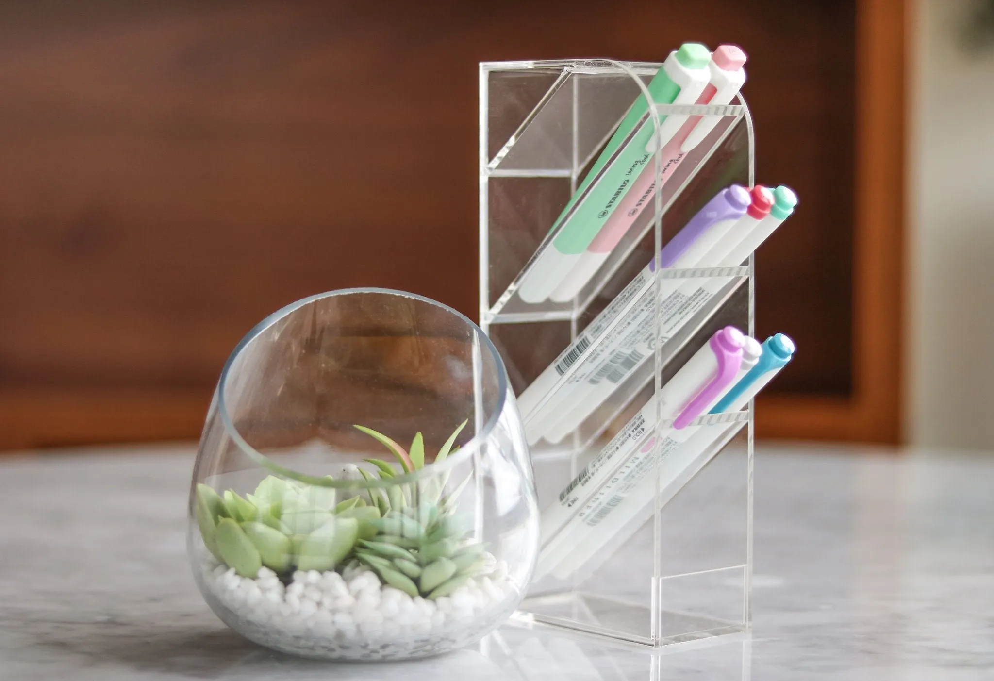 Trio essential acrylic desk organizers