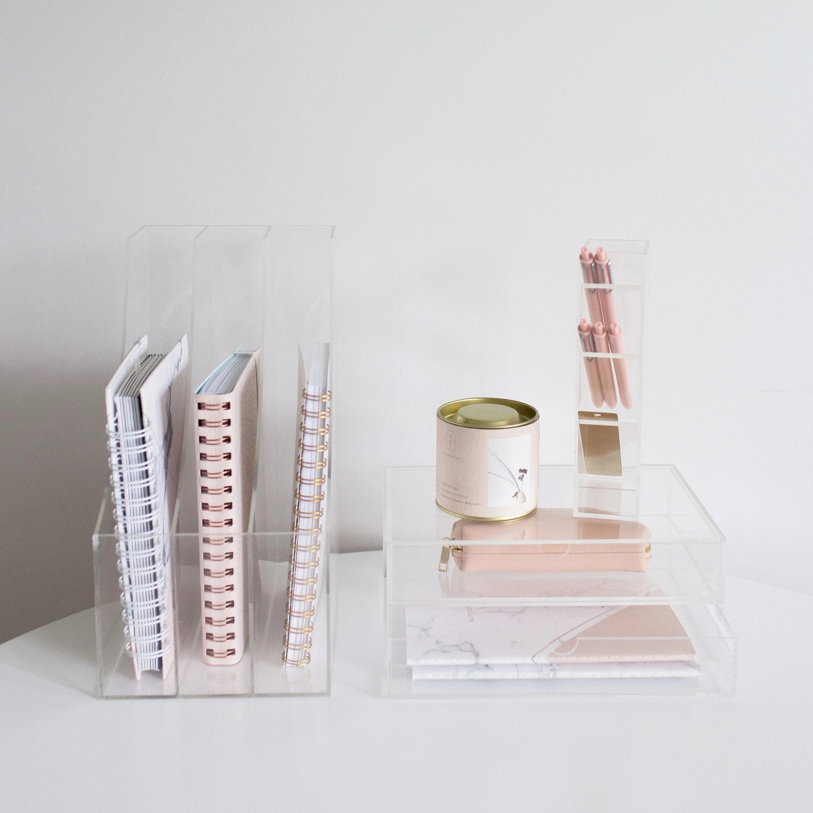 Trio essential acrylic desk organizers