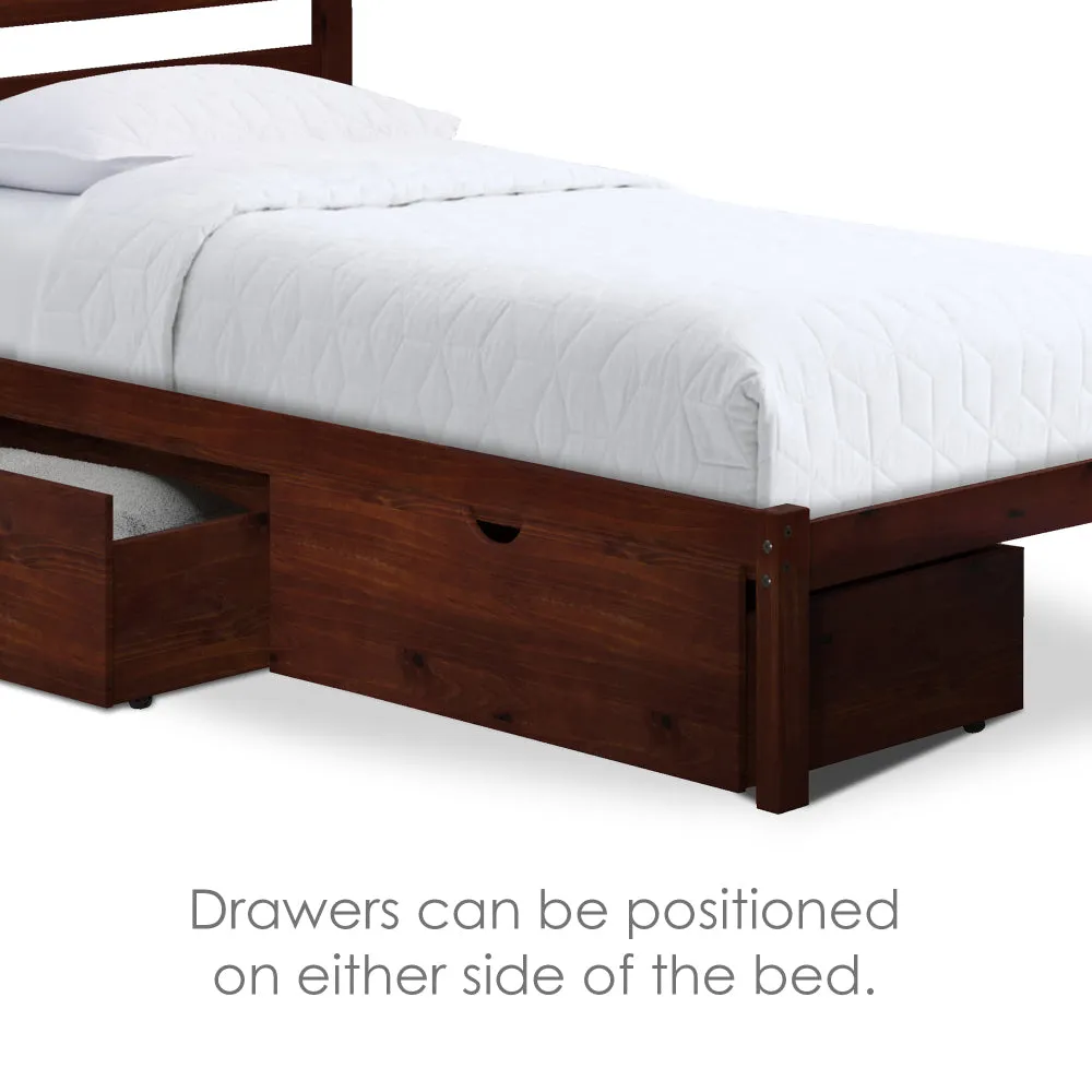 Twin Bed with Storage Drawers - Cherry