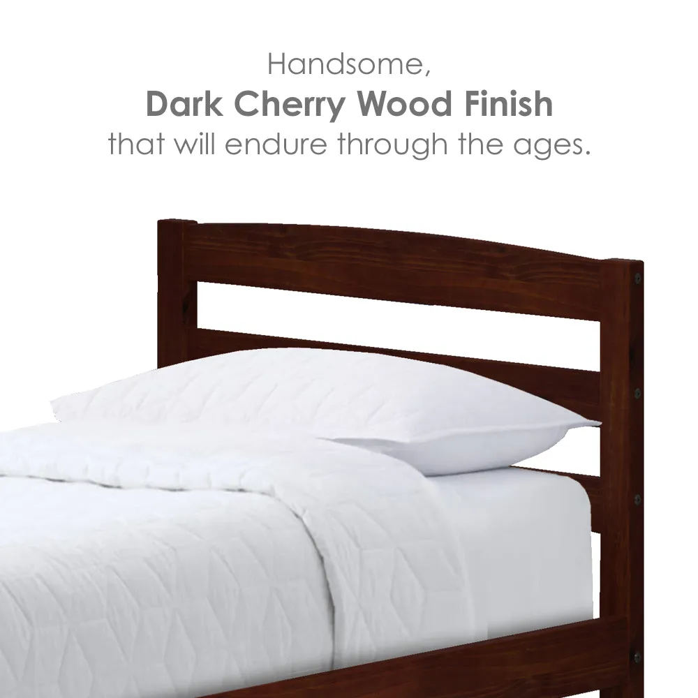 Twin Bed with Storage Drawers - Cherry