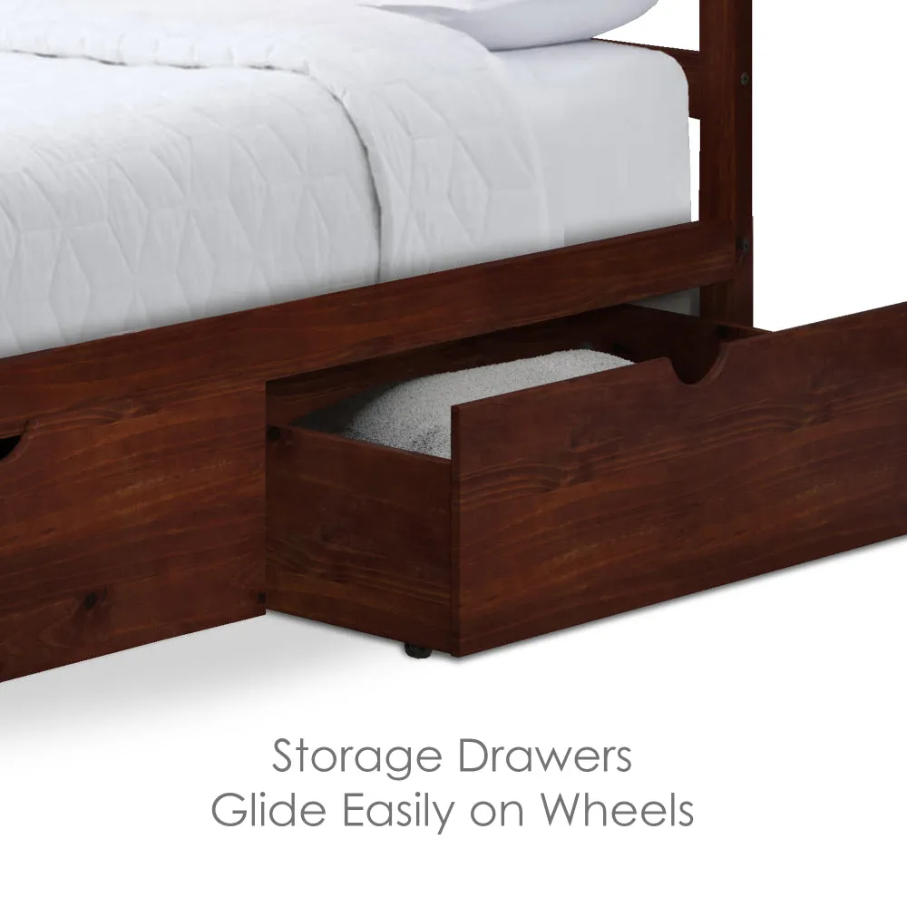 Twin Bed with Storage Drawers - Cherry